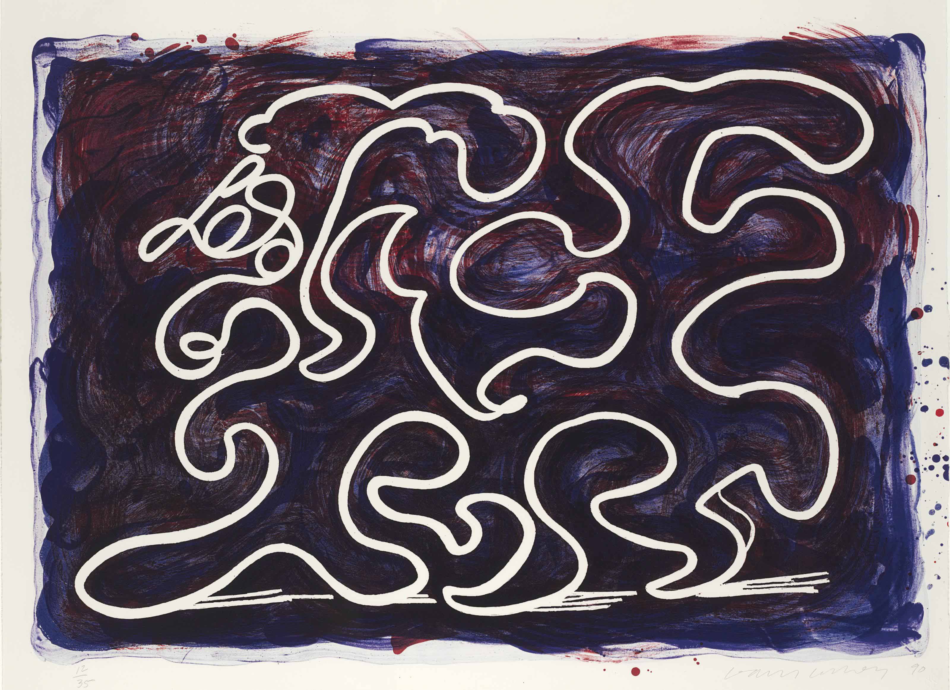 David Hockney - White Lines Dancing in Printing Ink