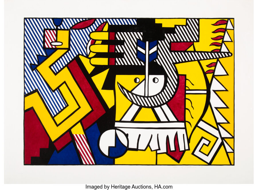 Roy Lichtenstein - American Indian Theme VI, from American Indian Theme