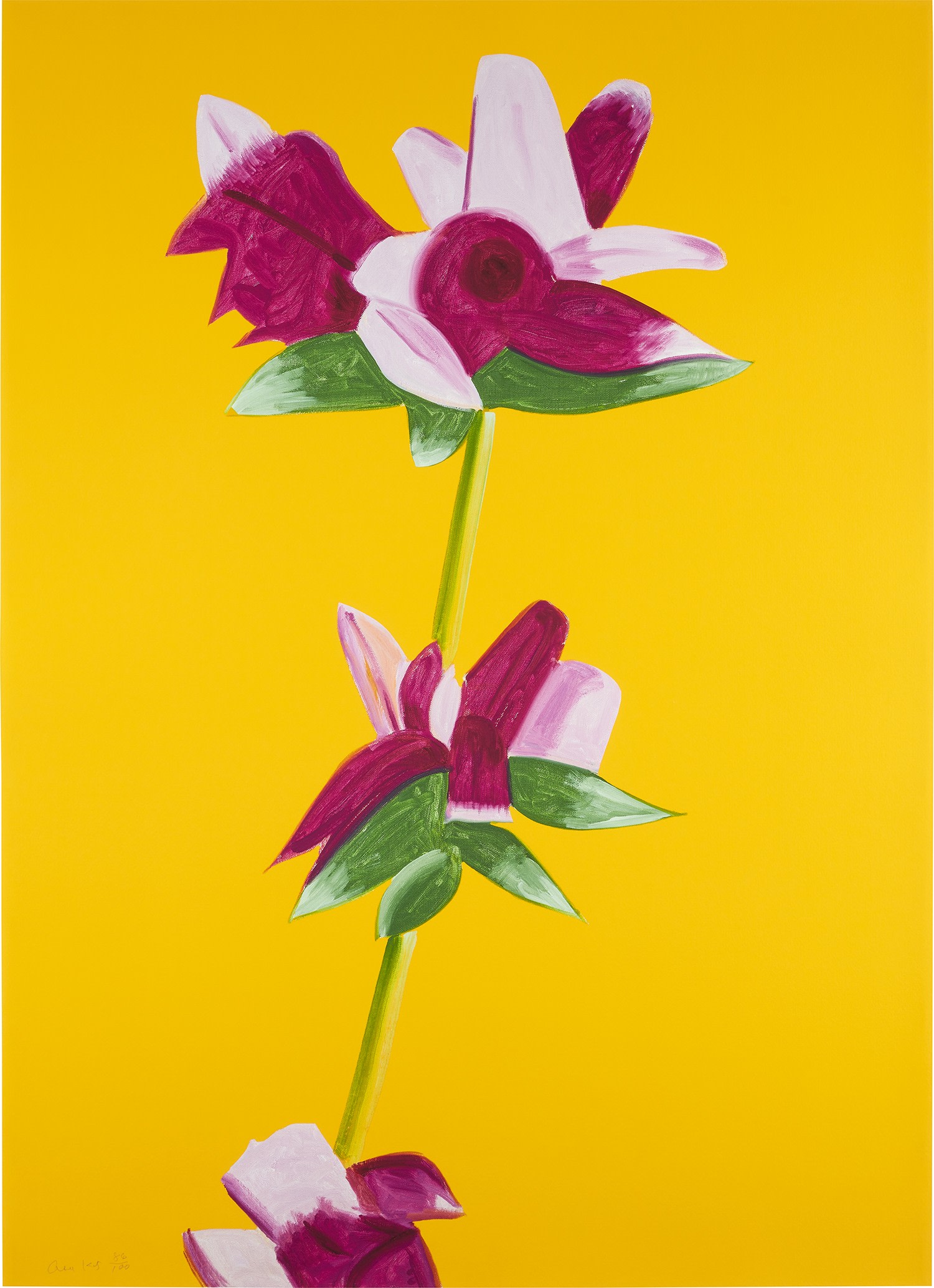 Alex Katz - Azaleas on Yellow, from Flowers (S. 731)