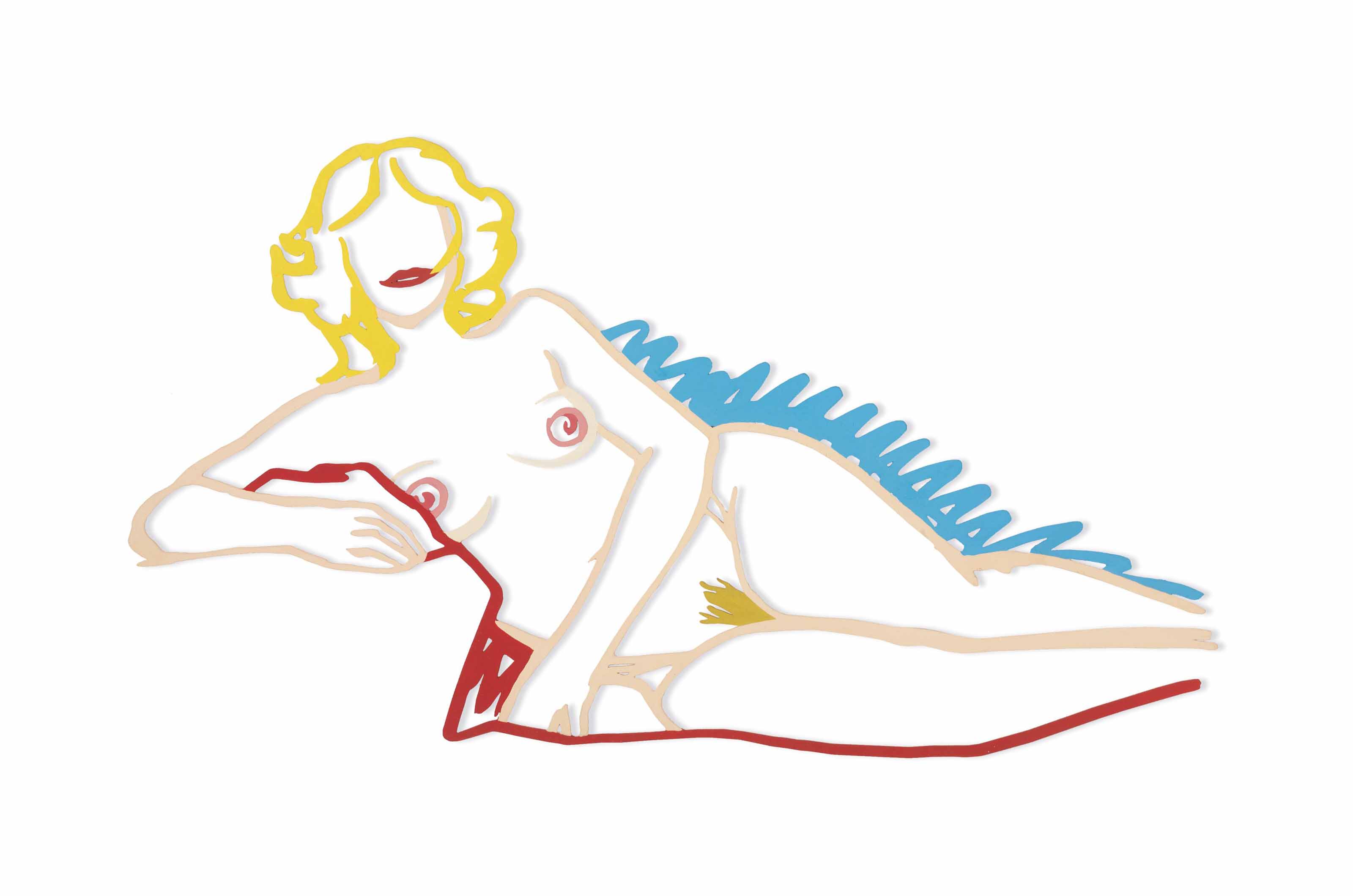 Tom Wesselmann - Steel Drawing Edition: Rosemary Lying on One Elbow