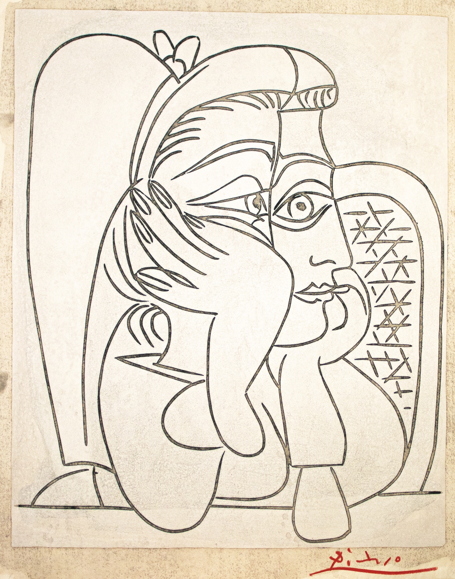 Pablo Picasso - Portrait de Jacqueline accoudée (Femme accoudée)
