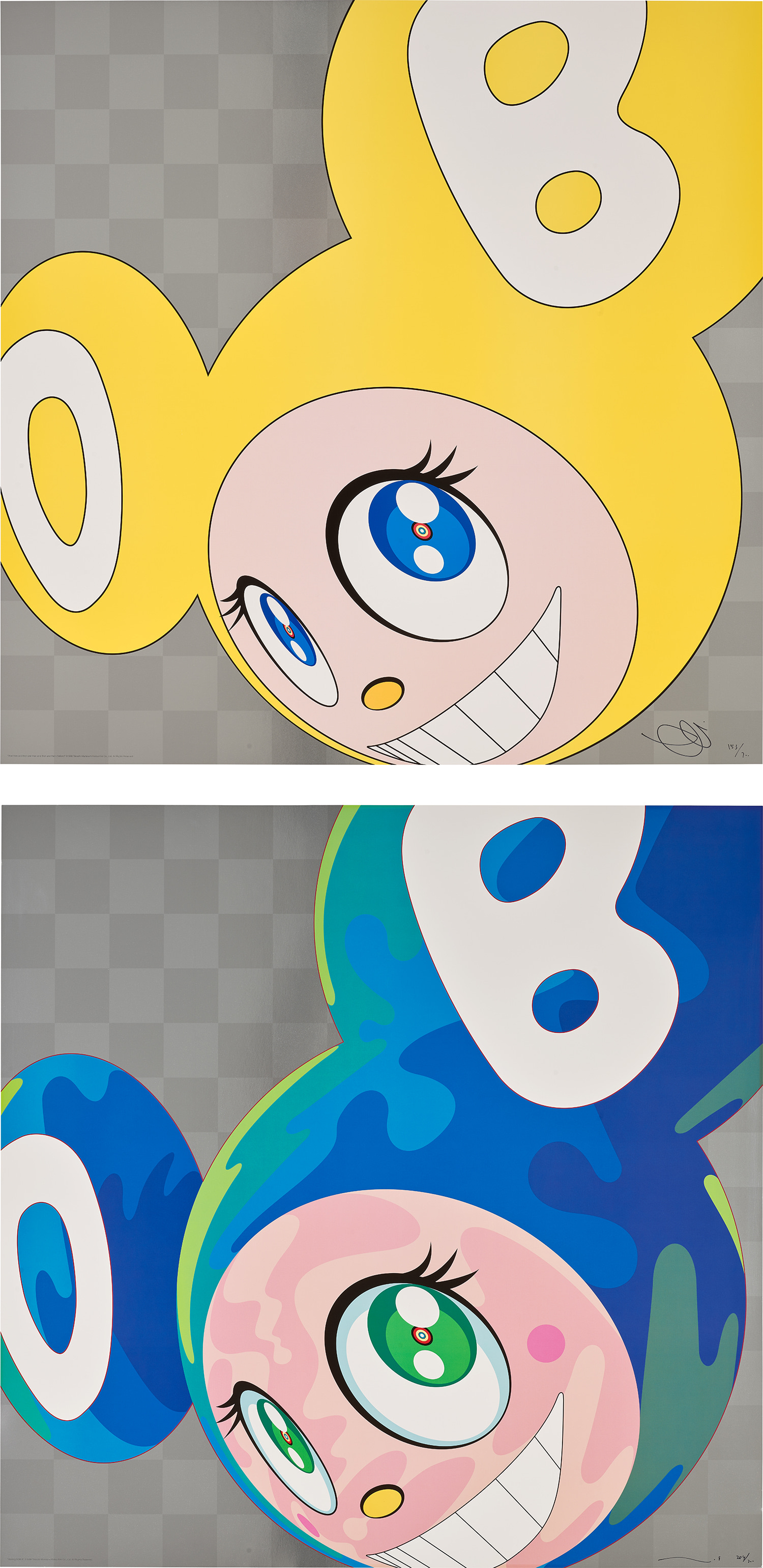 Takashi Murakami - And then and then and then and then and then (Yellow); and Melting DOB A