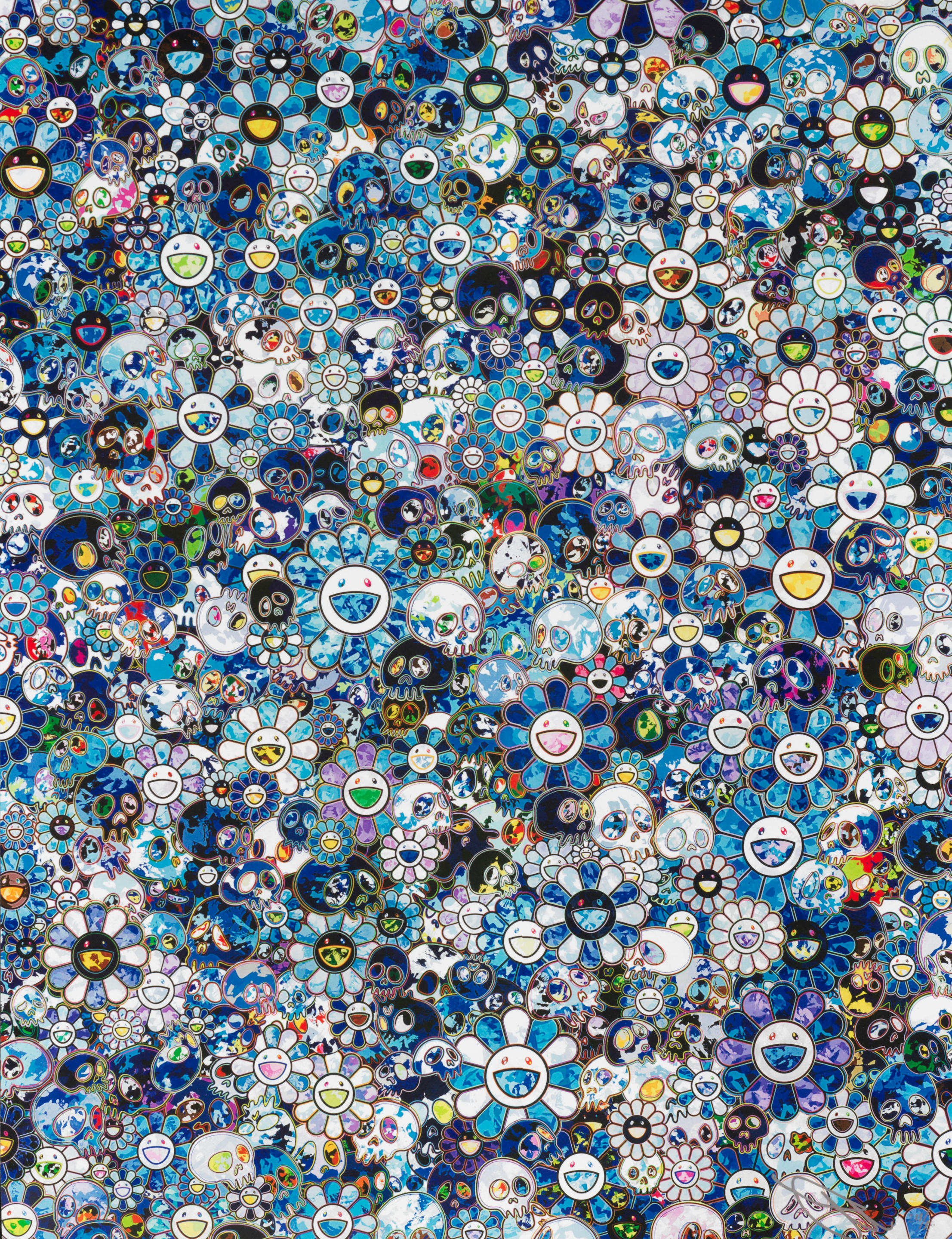 Takashi Murakami - SKULLS & FLOWERS, 2013