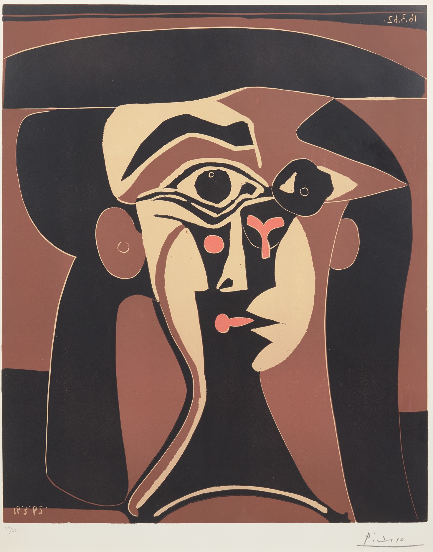 Pablo Picasso - Tête de Femme (Jacqueline au Chapeau Noir)