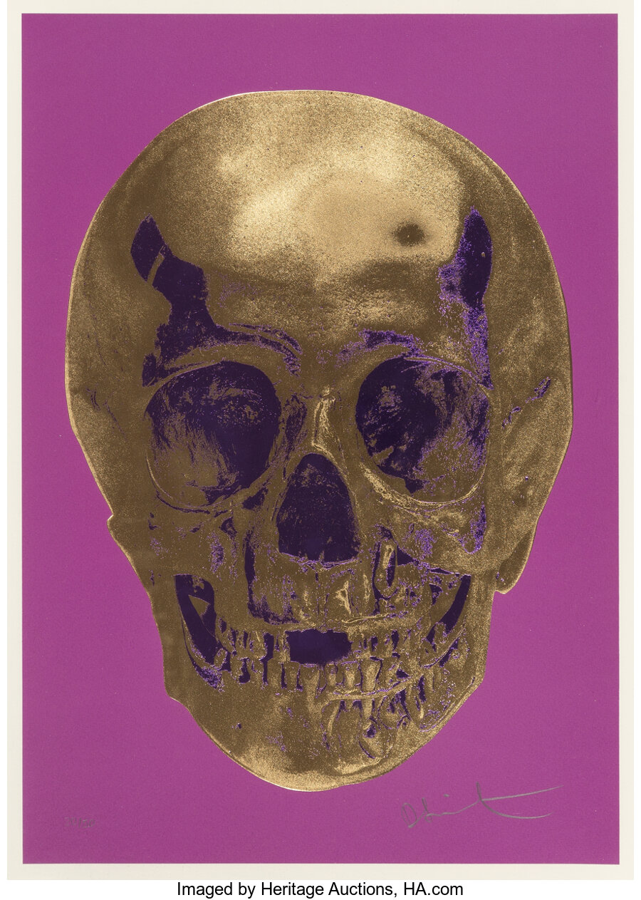 Damien Hirst - Till Death Do Us Part - Long Life Purple African Gold Purple Imperial Purple Skull