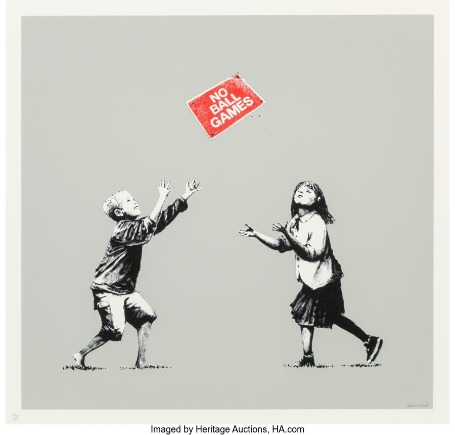 Banksy - No Ball Games (Grey)