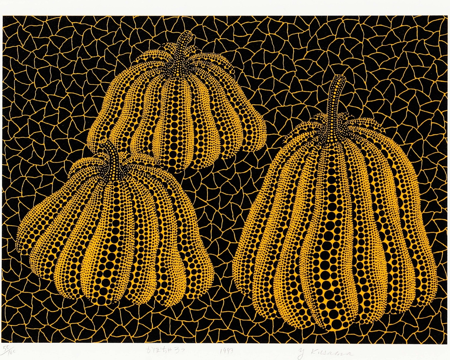Yayoi Kusama - Three Pumpkins