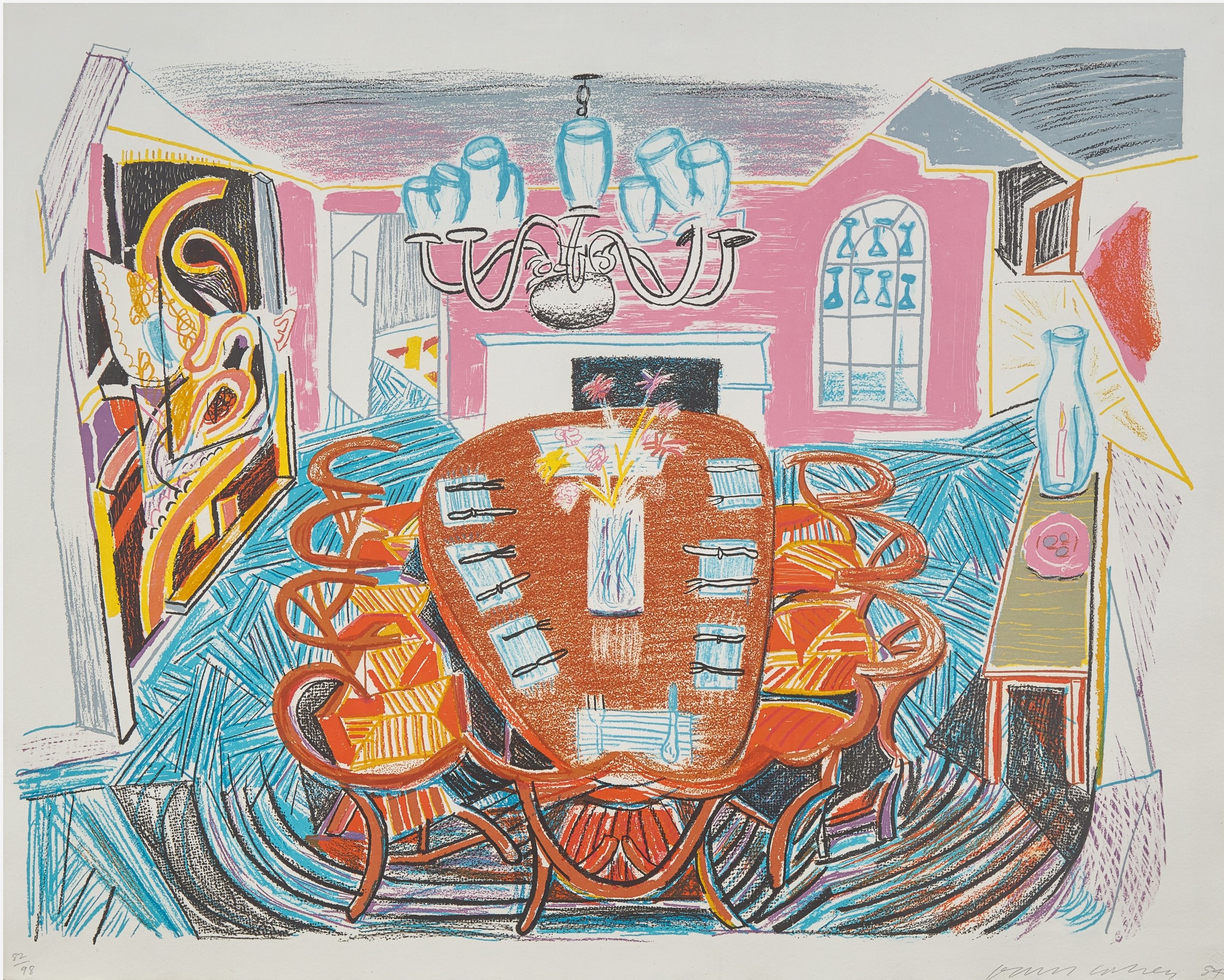 David Hockney - Tyler Dining Room (from Moving Focus)