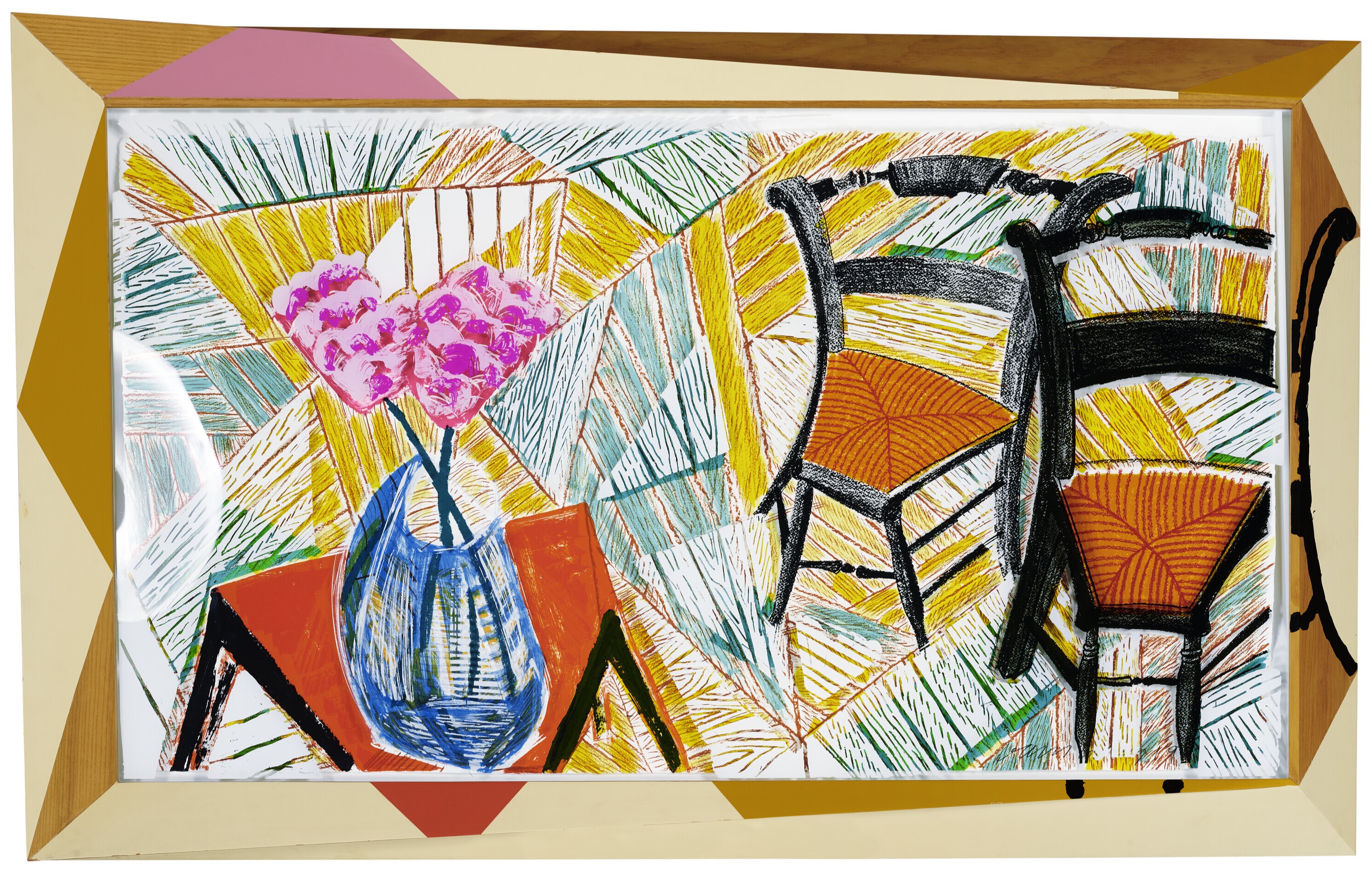 David Hockney - Walking Past Two Chairs, from Moving Focus