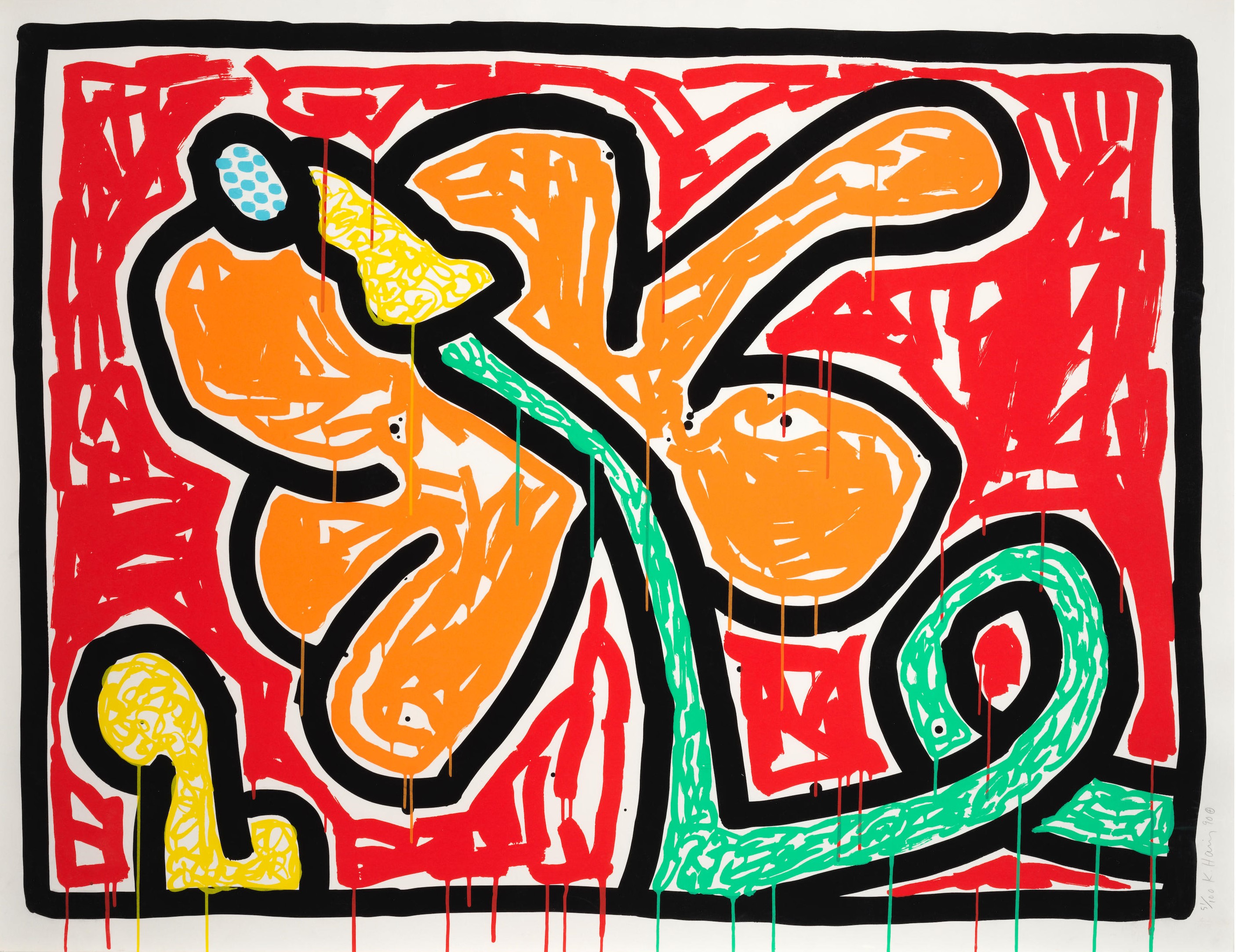 Keith Haring - Flowers V (Littmann p. 167)
