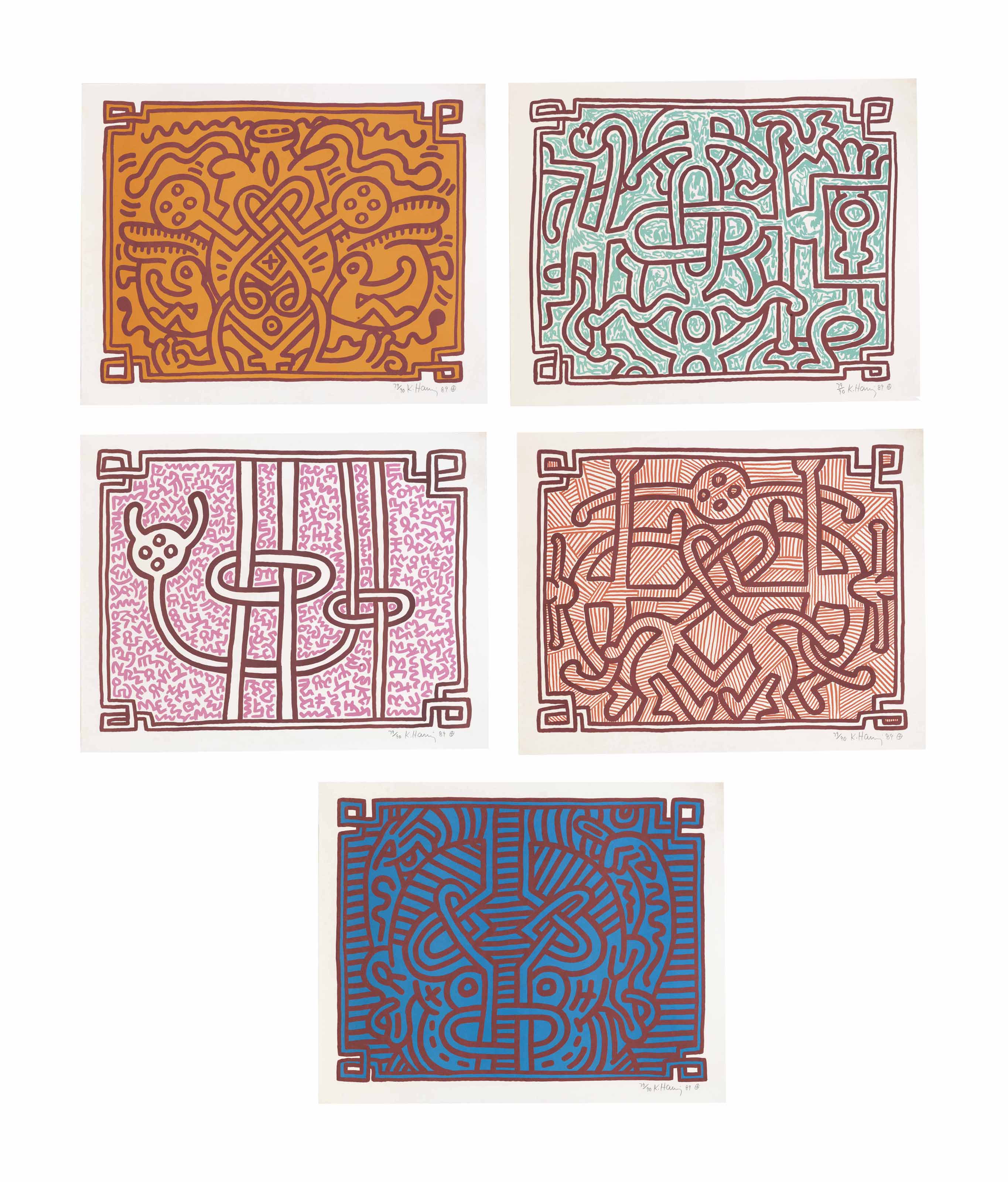 Keith Haring - Chocolate Buddha 1-5