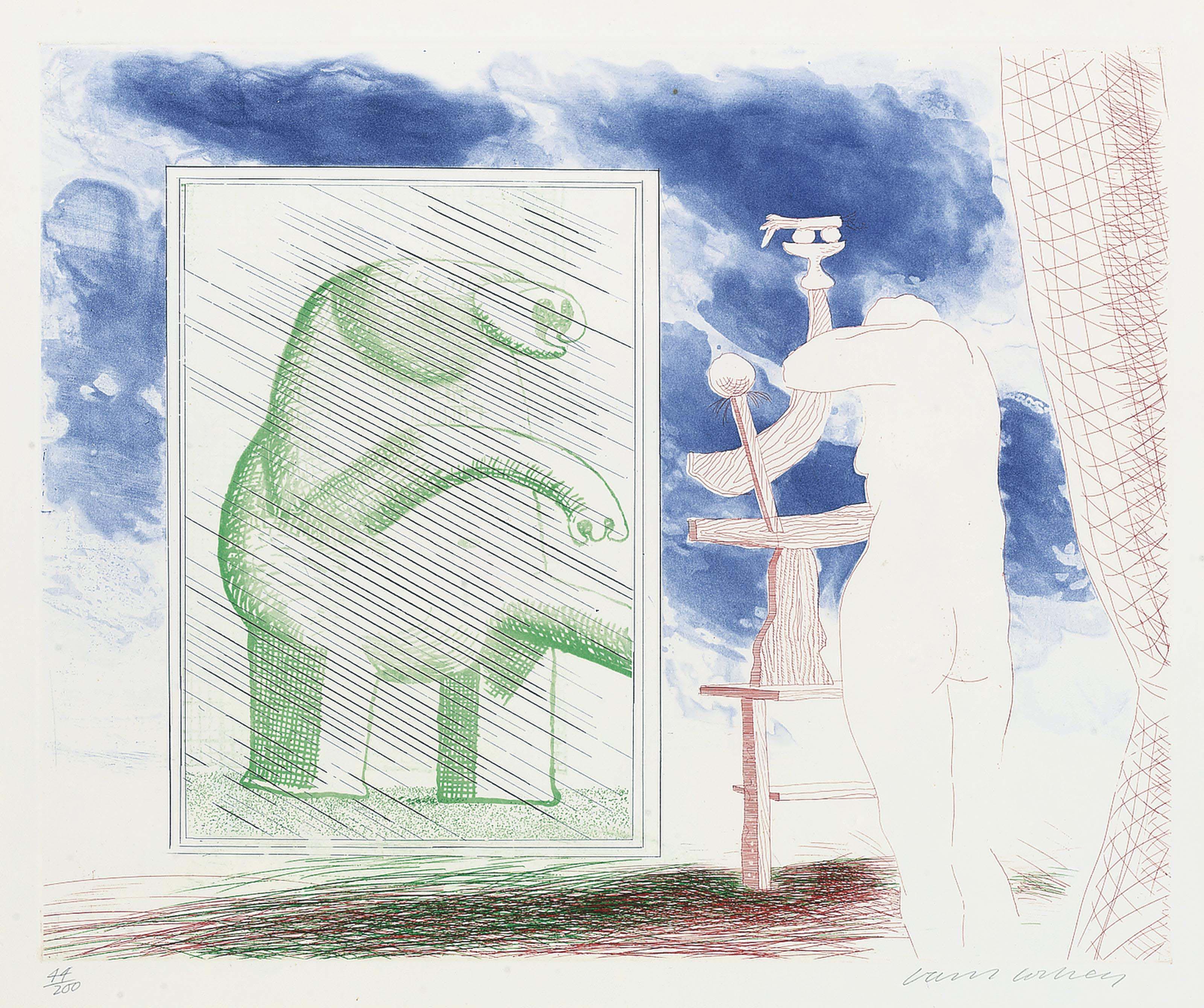 David Hockney - A Picture of Ourselves, from: The Blue Guitar