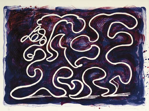 David Hockney - White Lines Dancing in Printing Ink