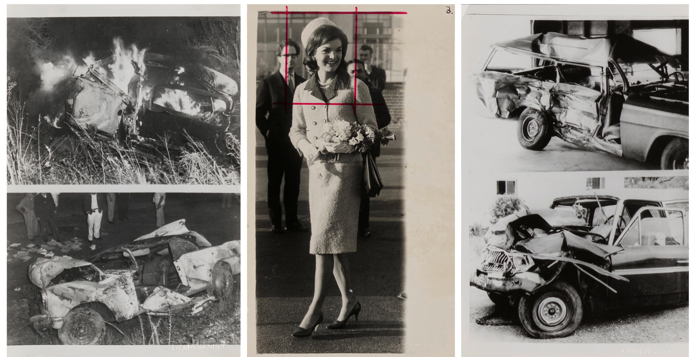 Andy Warhol - Selected Source Photographs for Andy Warhols 1963-64 Silkscreened Paintings of Jackie (Kennedy) and Car Crashes