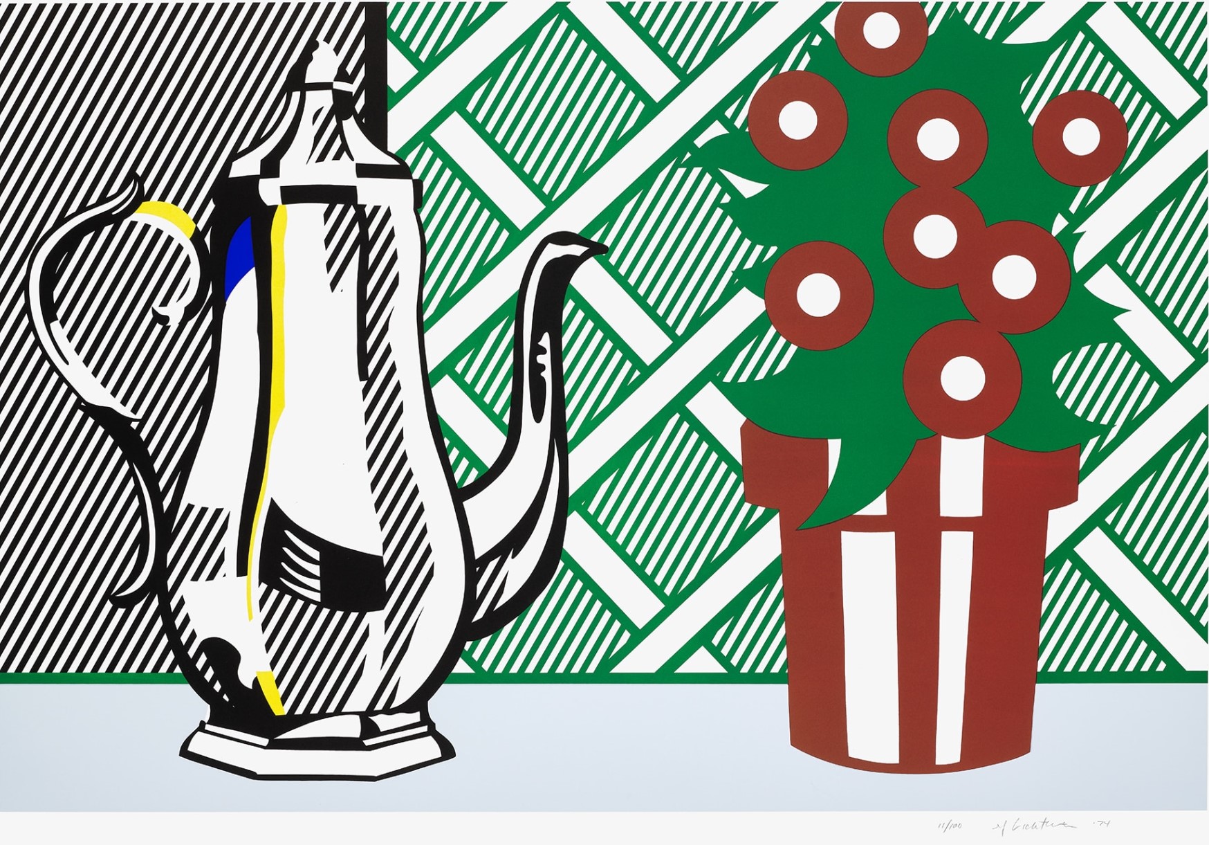 Roy Lichtenstein - Still Life with Pitcher and Flowers, from Six Still Lifes Series (C. 130)