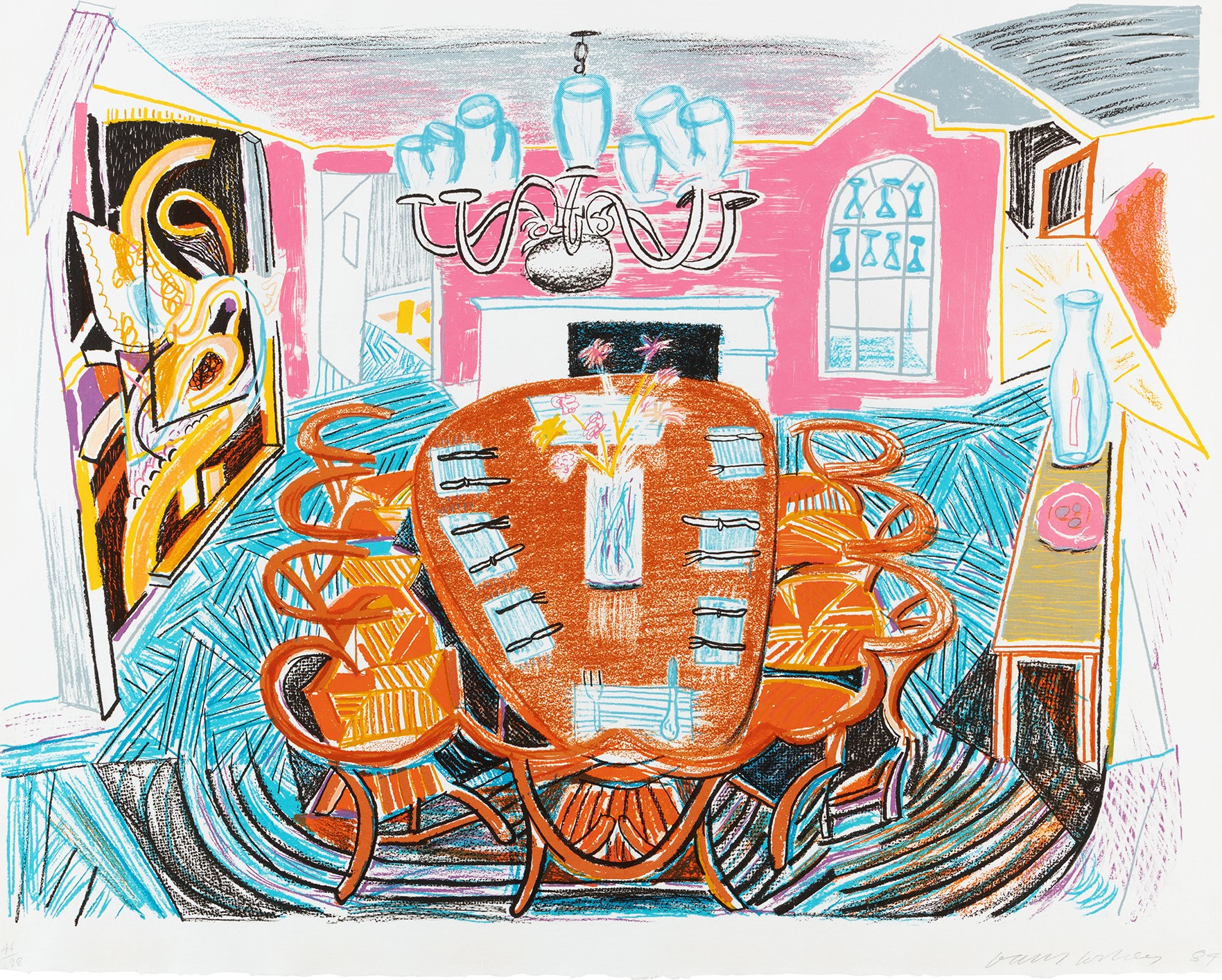 David Hockney - Tyler Dining Room, from Moving Focus (T.G. 278, M.C.A.T. 261)