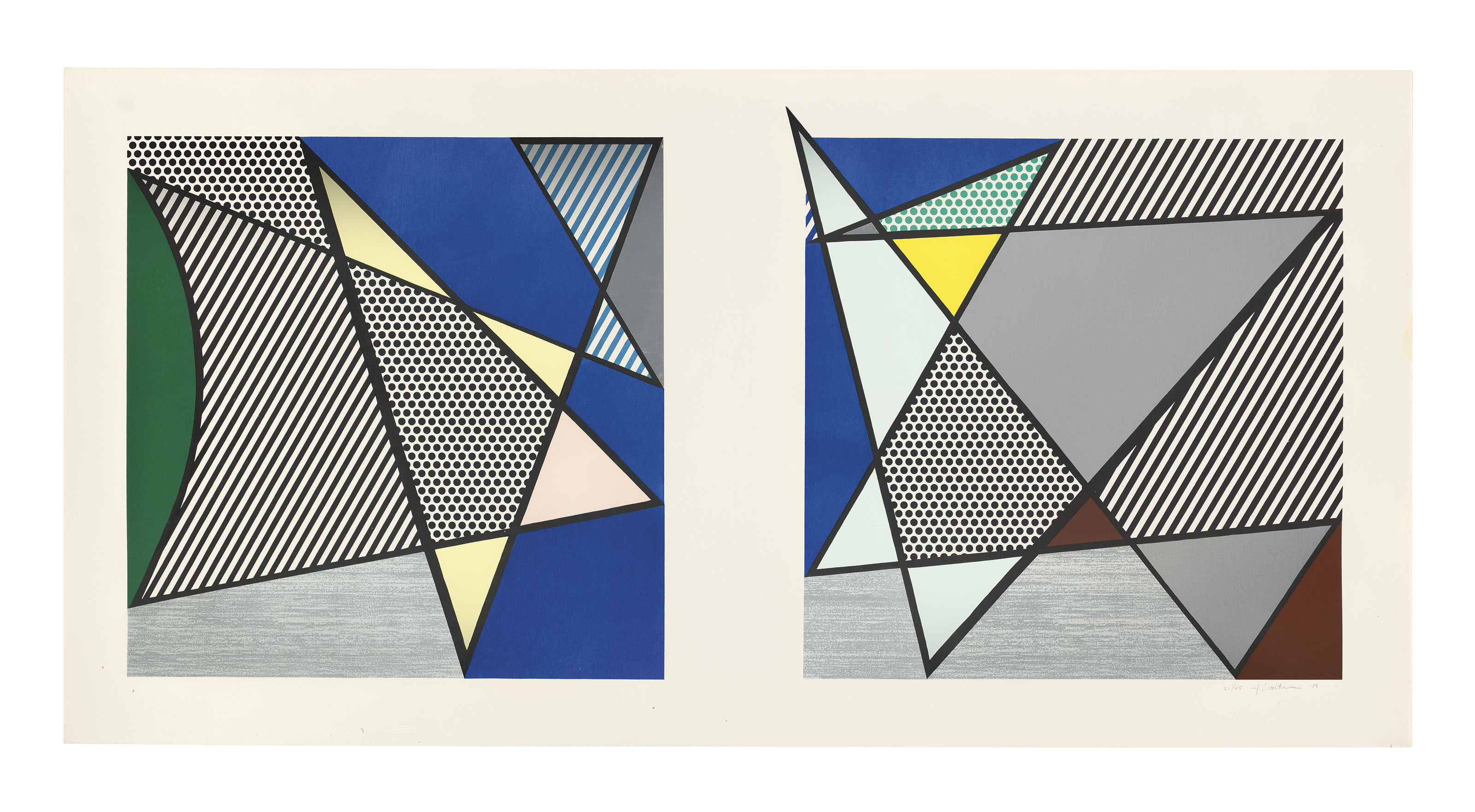 Roy Lichtenstein - Imperfect Diptych 46 " x 91 ", from: Imperfect Series