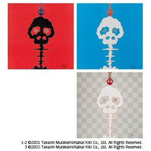 Takashi Murakami - 1. Introduced in 2001 "Time Bokan - red"/2. Introduced in 2001 "Time Bokan - blue"/3. Dokuro silver