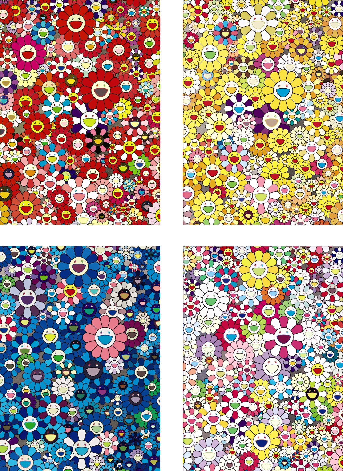 Takashi Murakami - An Homage to Yves Klein, Multicolor B / An Homage to Monogold 1960 B / An Homage to IKB 1957 B / An Hom...