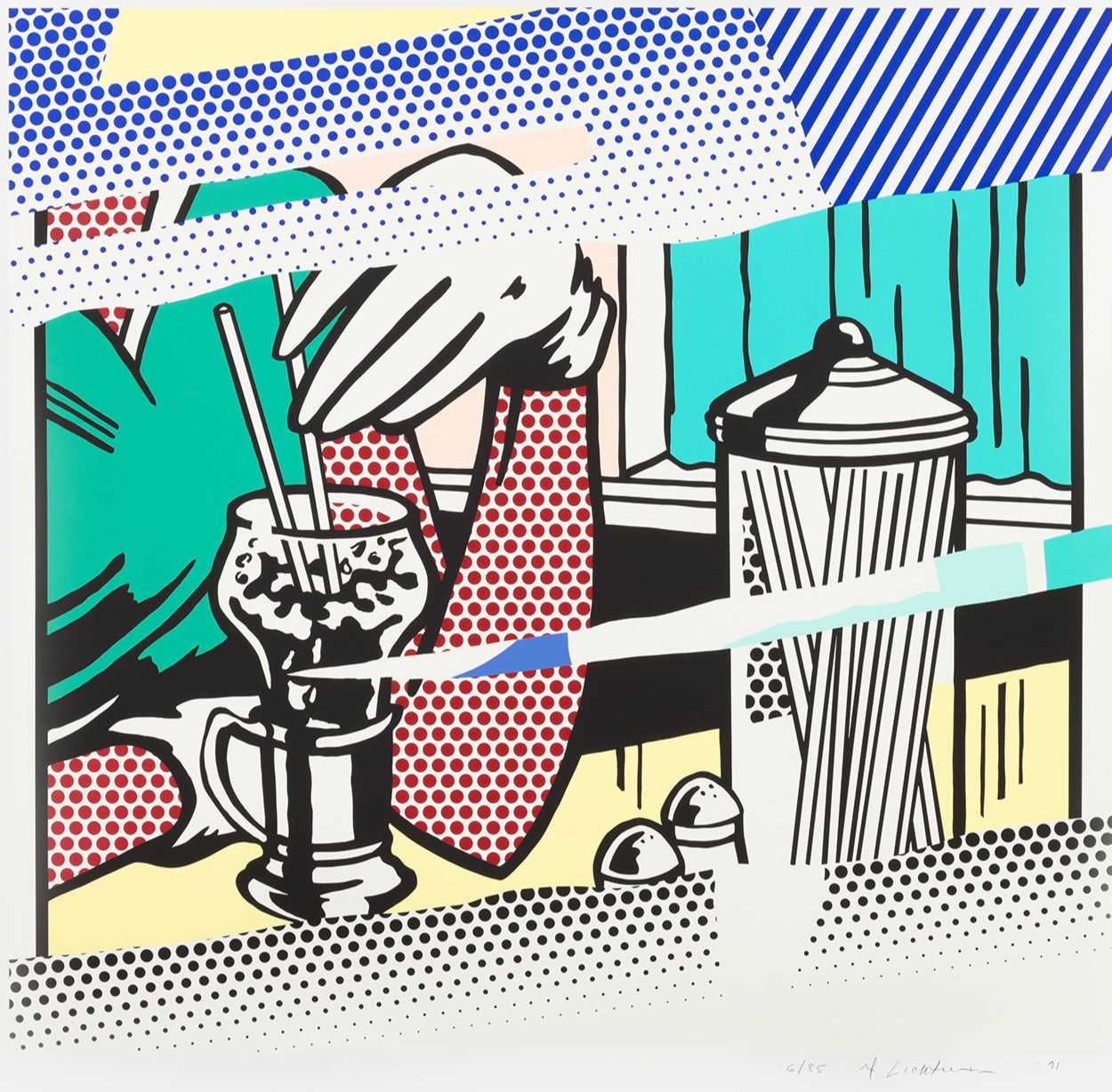 Roy Lichtenstein - Reflections on Soda Fountain, from The Reflection Series (G. 1498, C. 257)