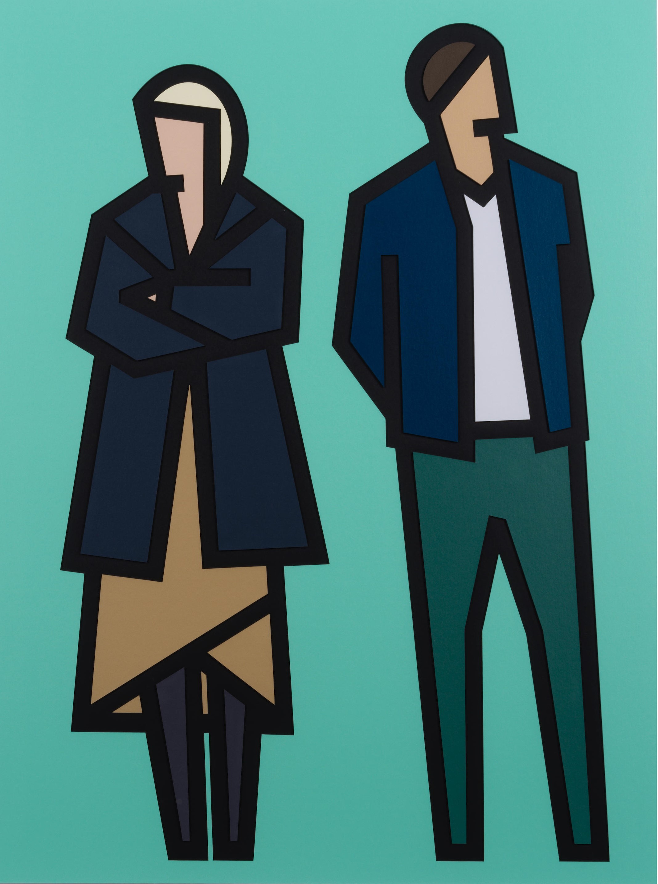 Julian Opie - Stephanie and Joshua, from Standing Couples