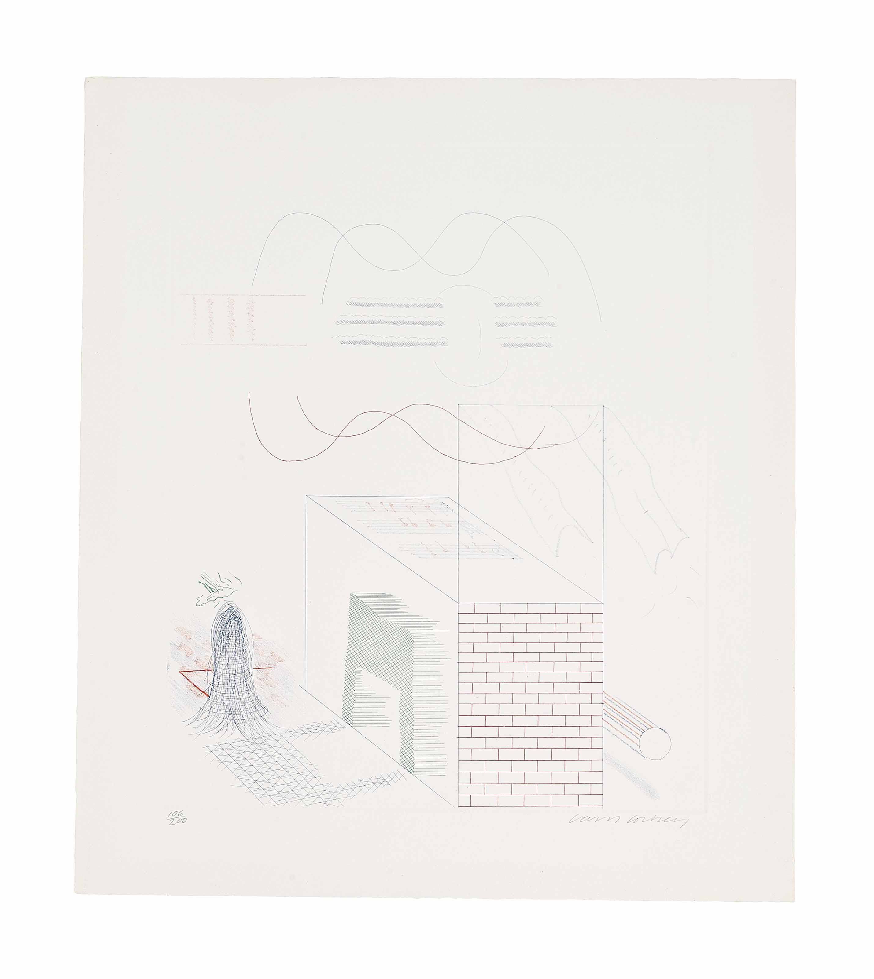 David Hockney - The Buzzing of the Blue Guitar, from: The Blue Guitar