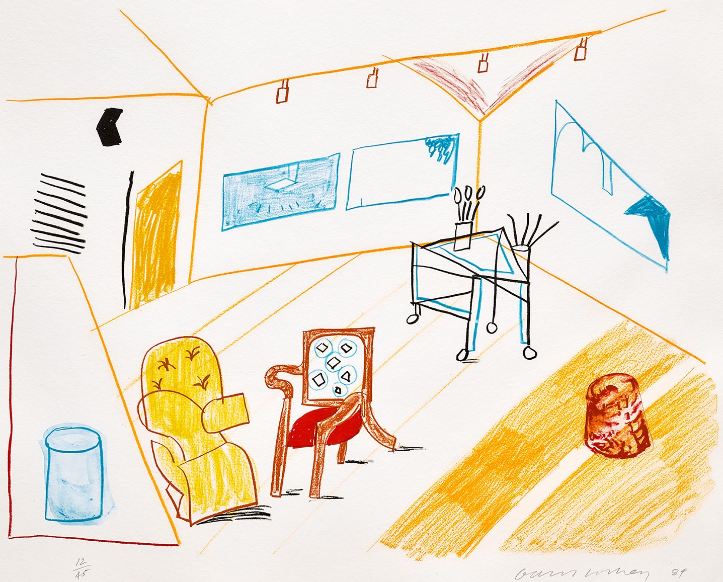David Hockney - Conversation in the Studio, from Moving Focus (T.G. 271, M.C.A.T. 260)