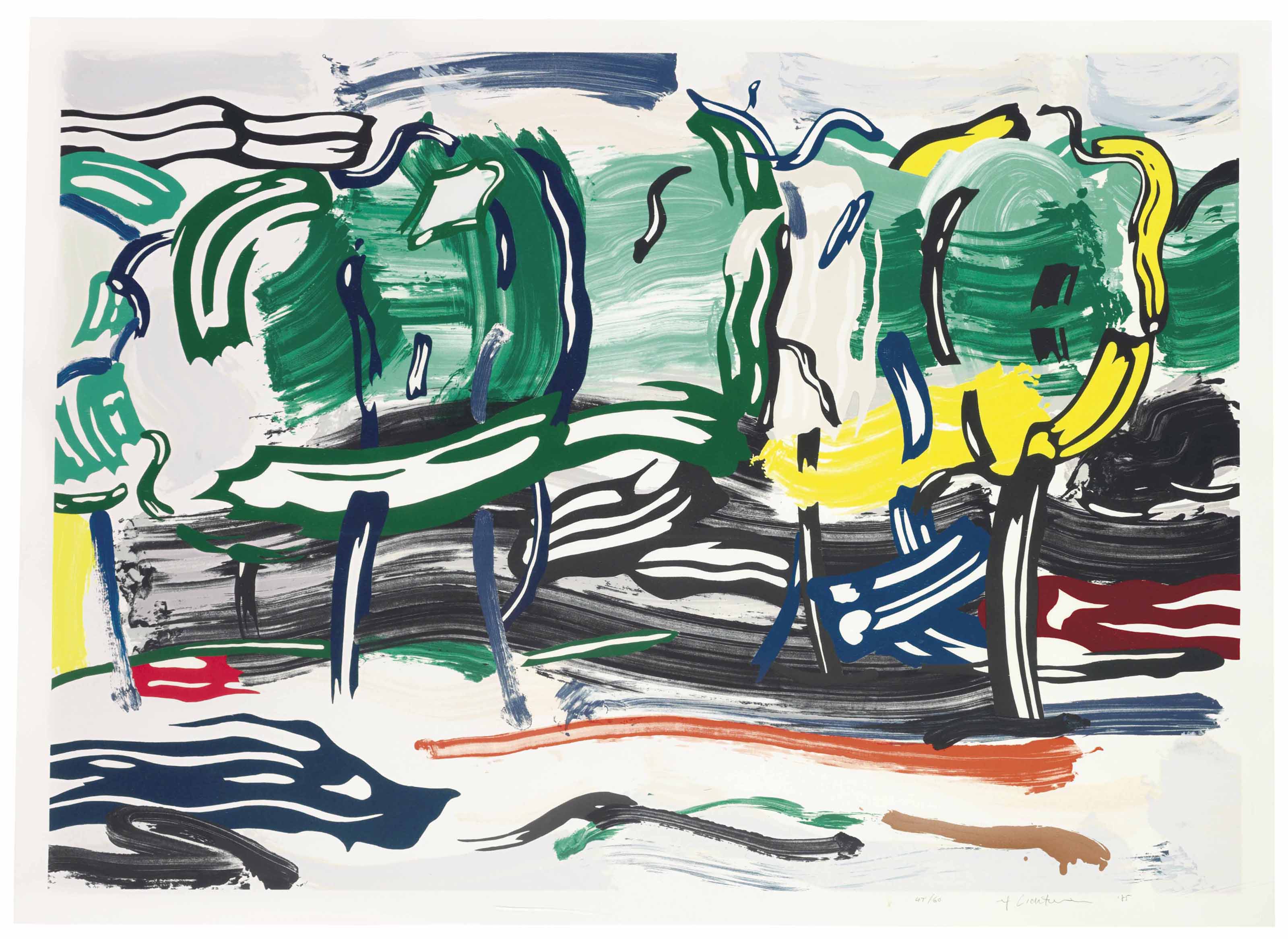 Roy Lichtenstein - Road Before the Forest, from Landscape Series