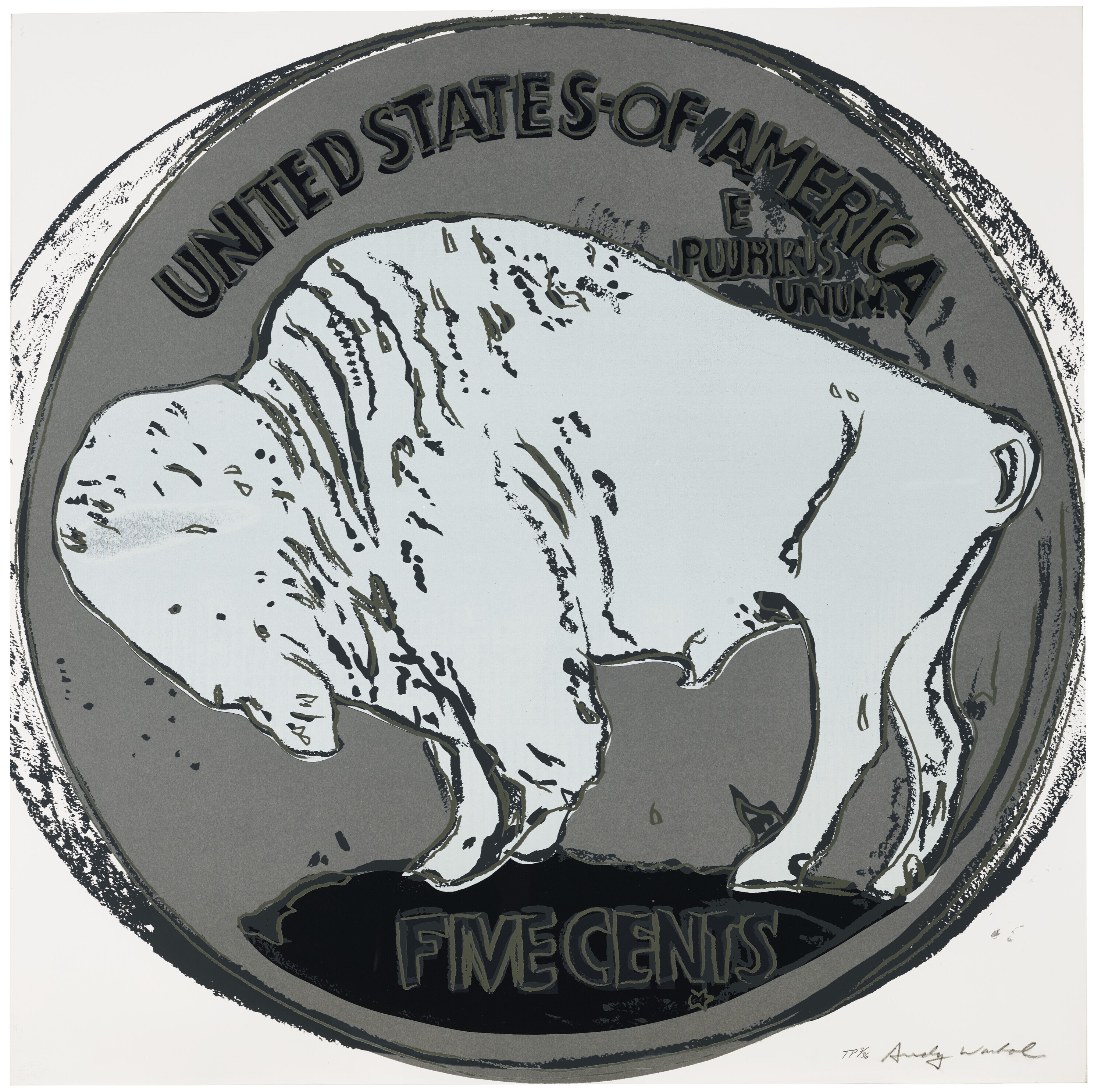 Andy Warhol - Buffalo Nickel, from Cowboys and Indians