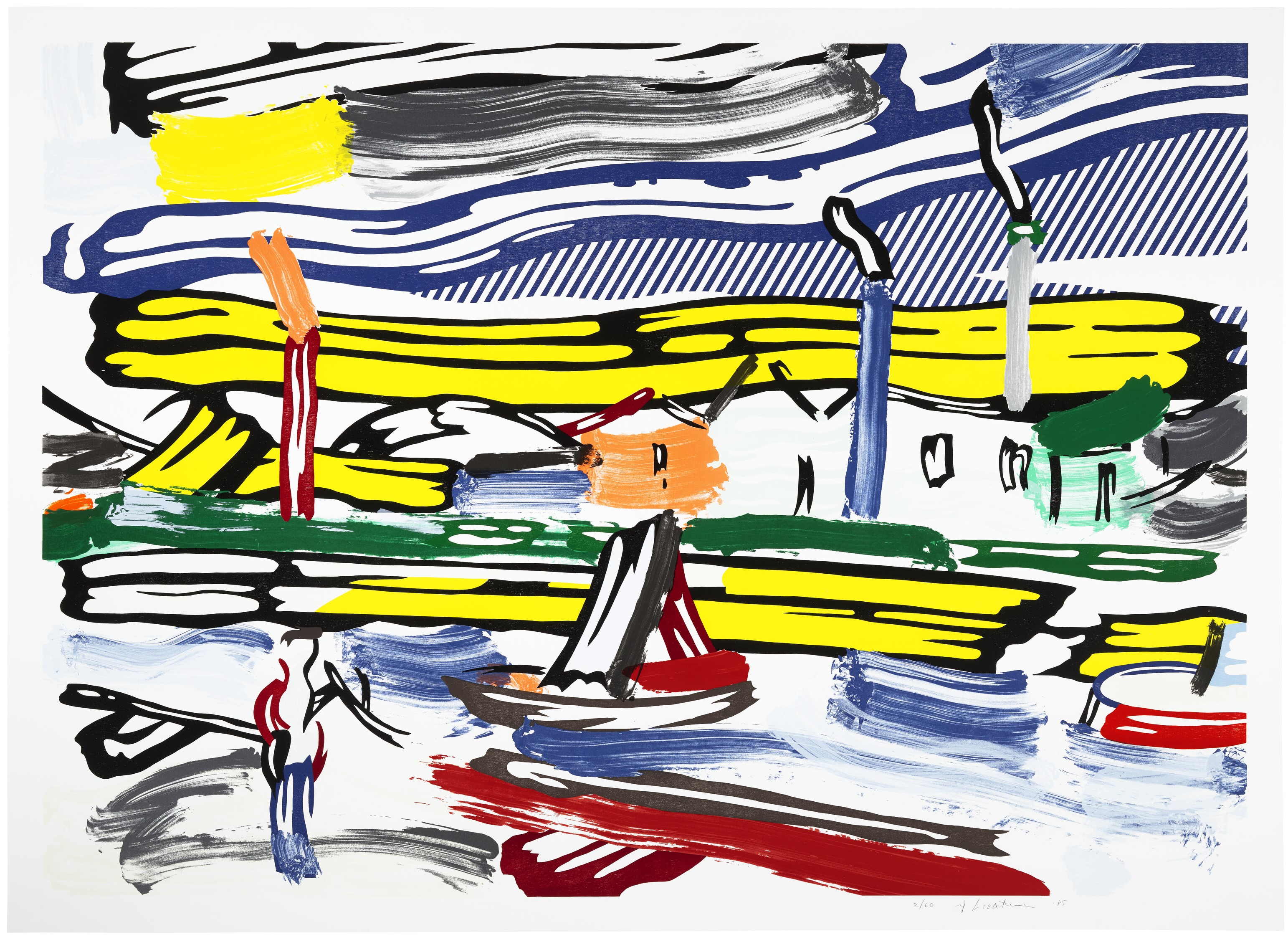 Roy Lichtenstein - The River, from Landscapes Series