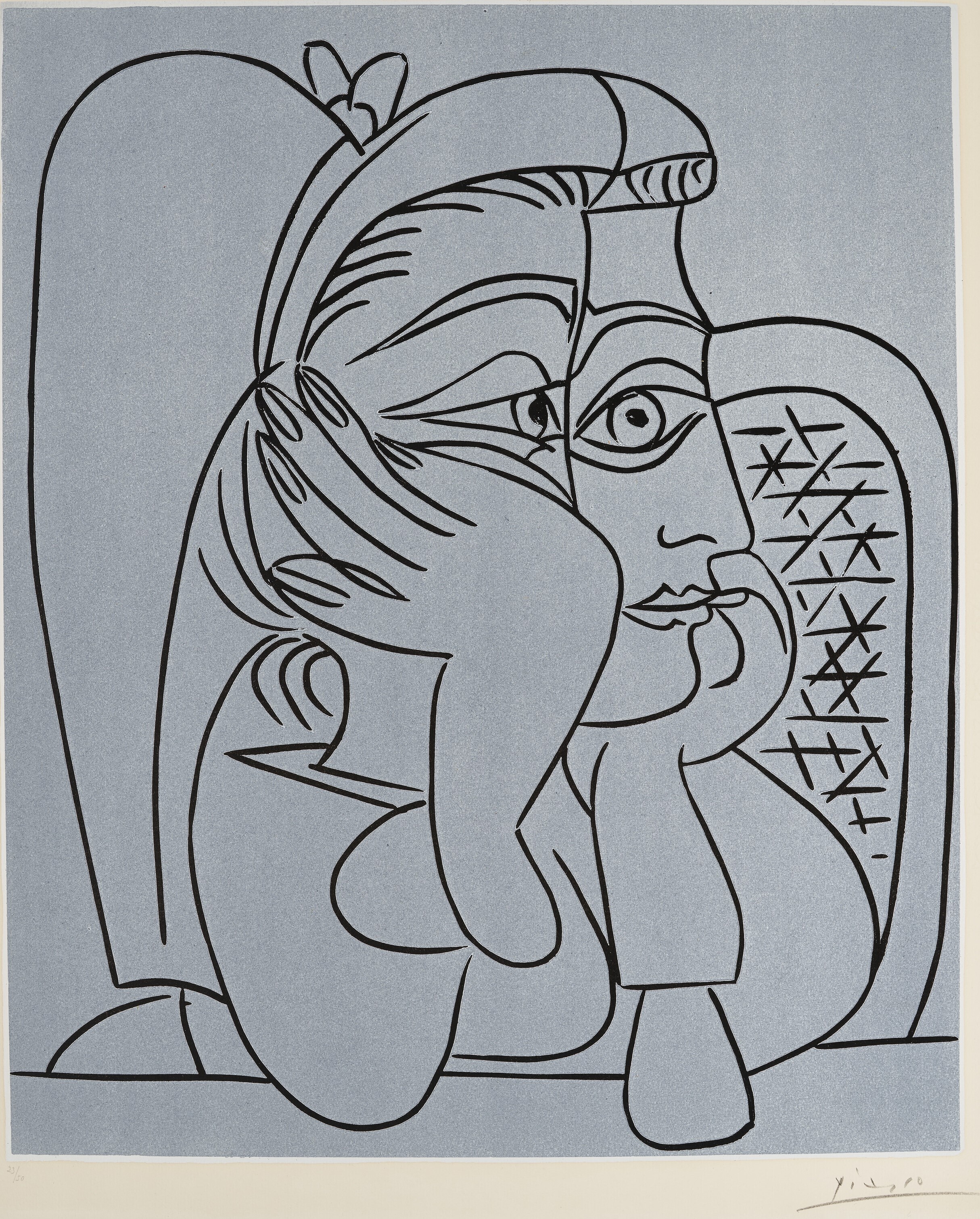 Pablo Picasso - Portrait de Jacqueline accoudée