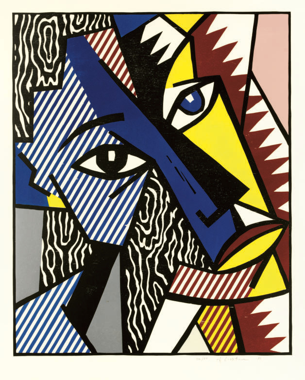 Roy Lichtenstein - Head, from Expressionist Woodcut Series