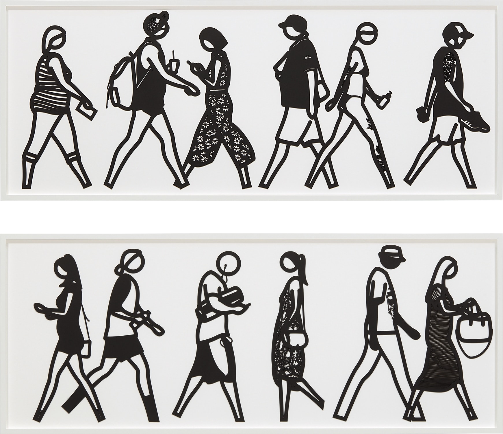 Julian Opie - Walking in Melbourne 2; and Walking in Melbourne 4, from Walking in Melbourne series