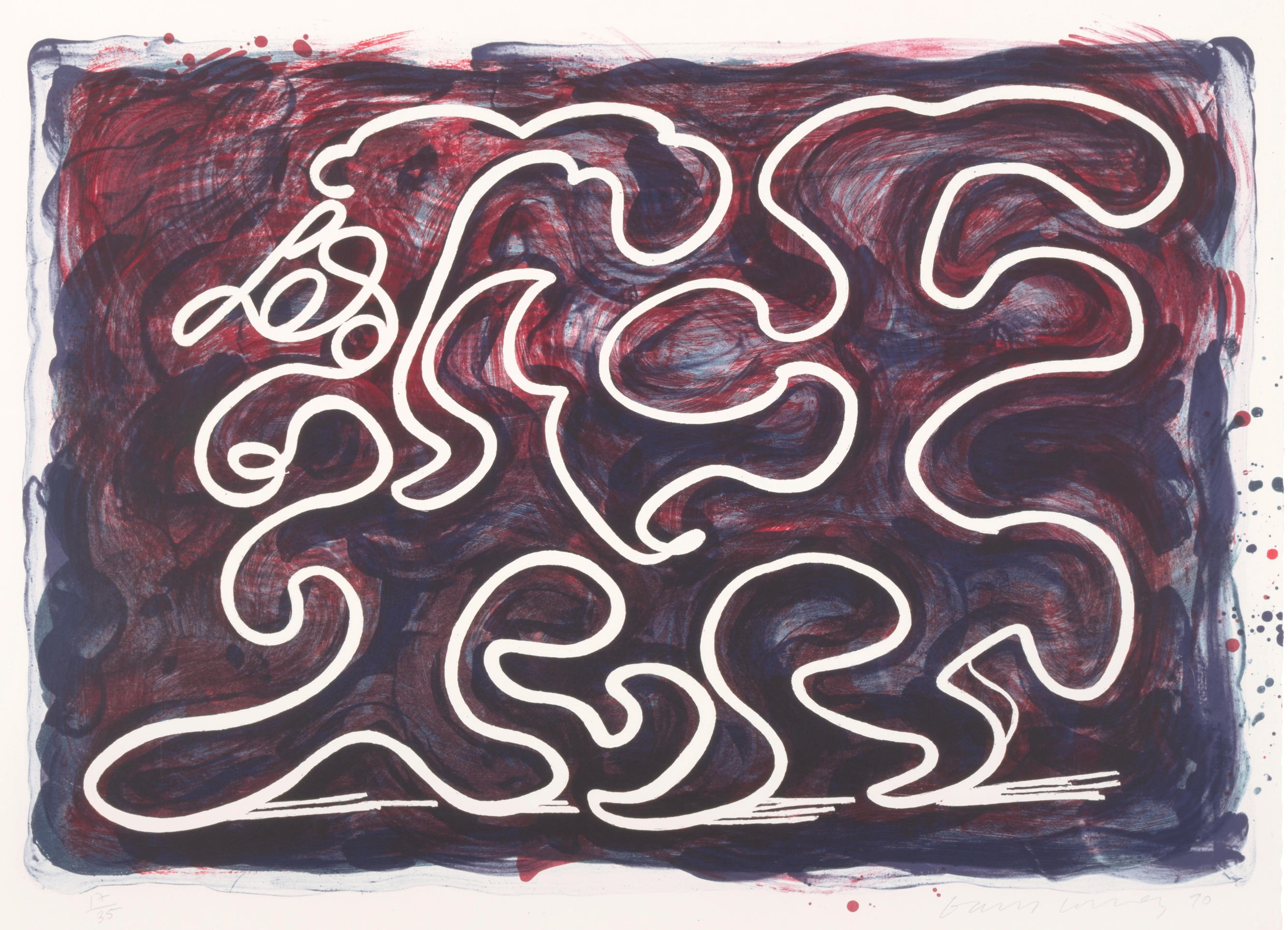 David Hockney - White Lines Dancing in Printing Ink (MCAT 323)