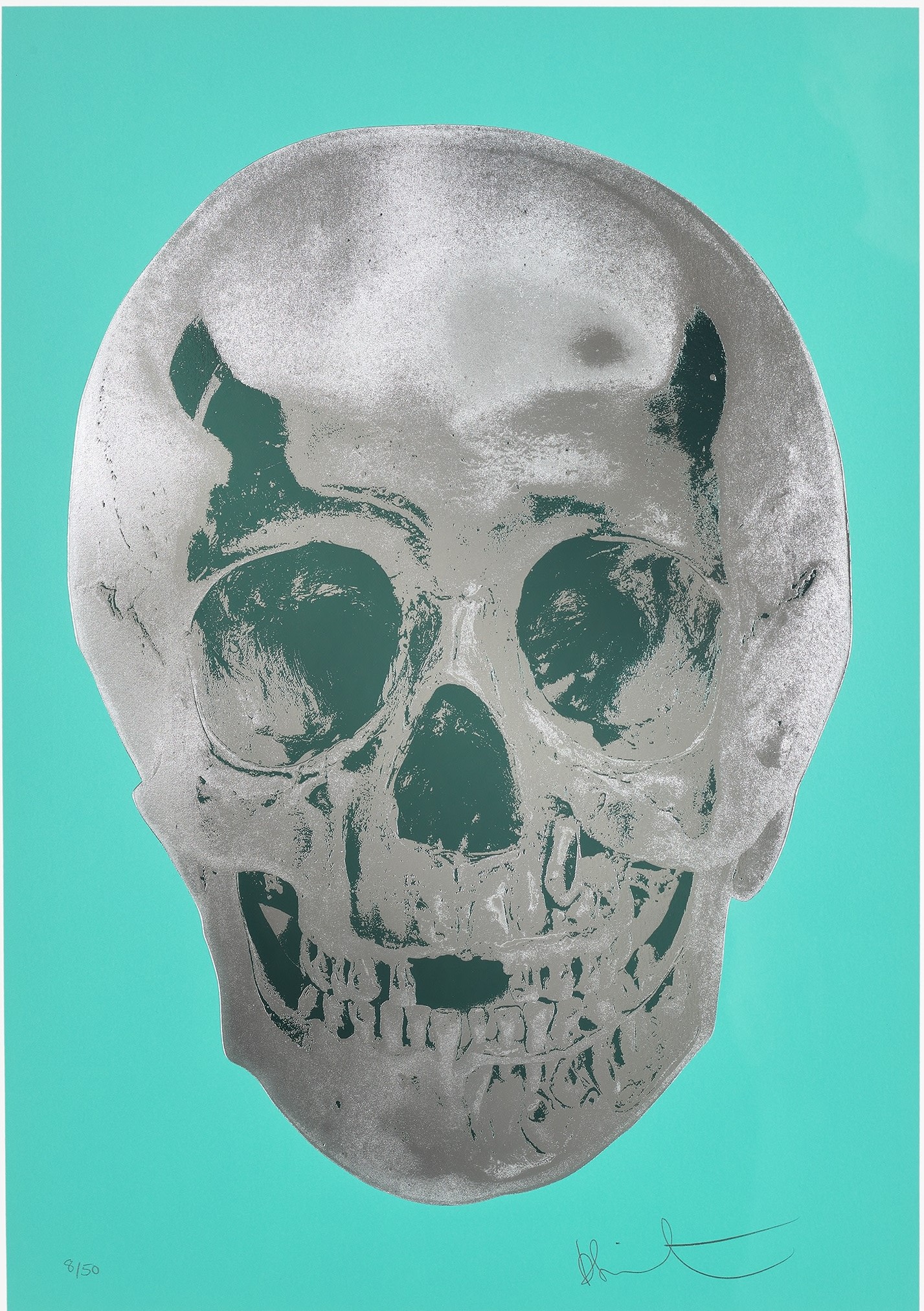 Damien Hirst - Till Death Us Do Part - Heavenly Peppermint Green Silver Gloss Racing Green Skull
