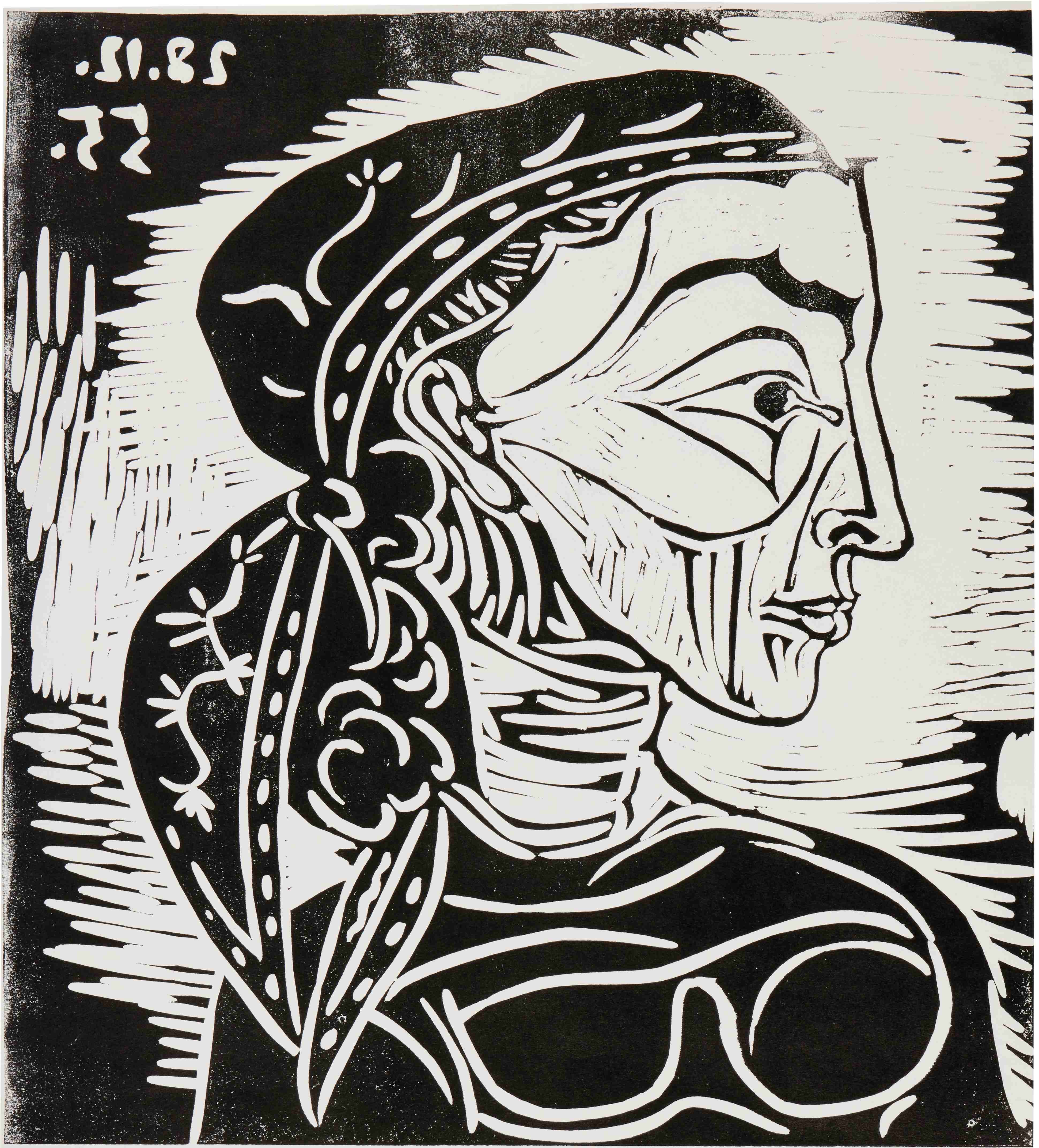 Pablo Picasso - Profil de Jacqueline au foulard