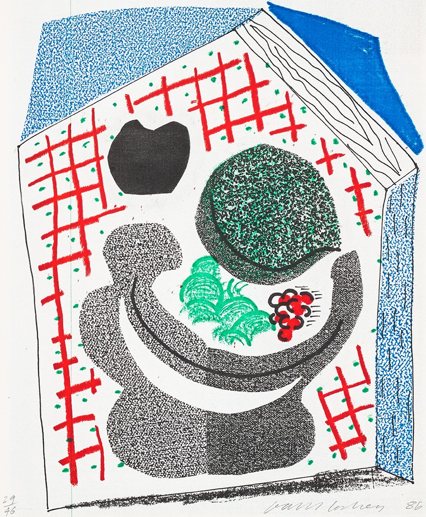 David Hockney - Bowl of Fruit, April 1986 (M.C.A.T. 299)