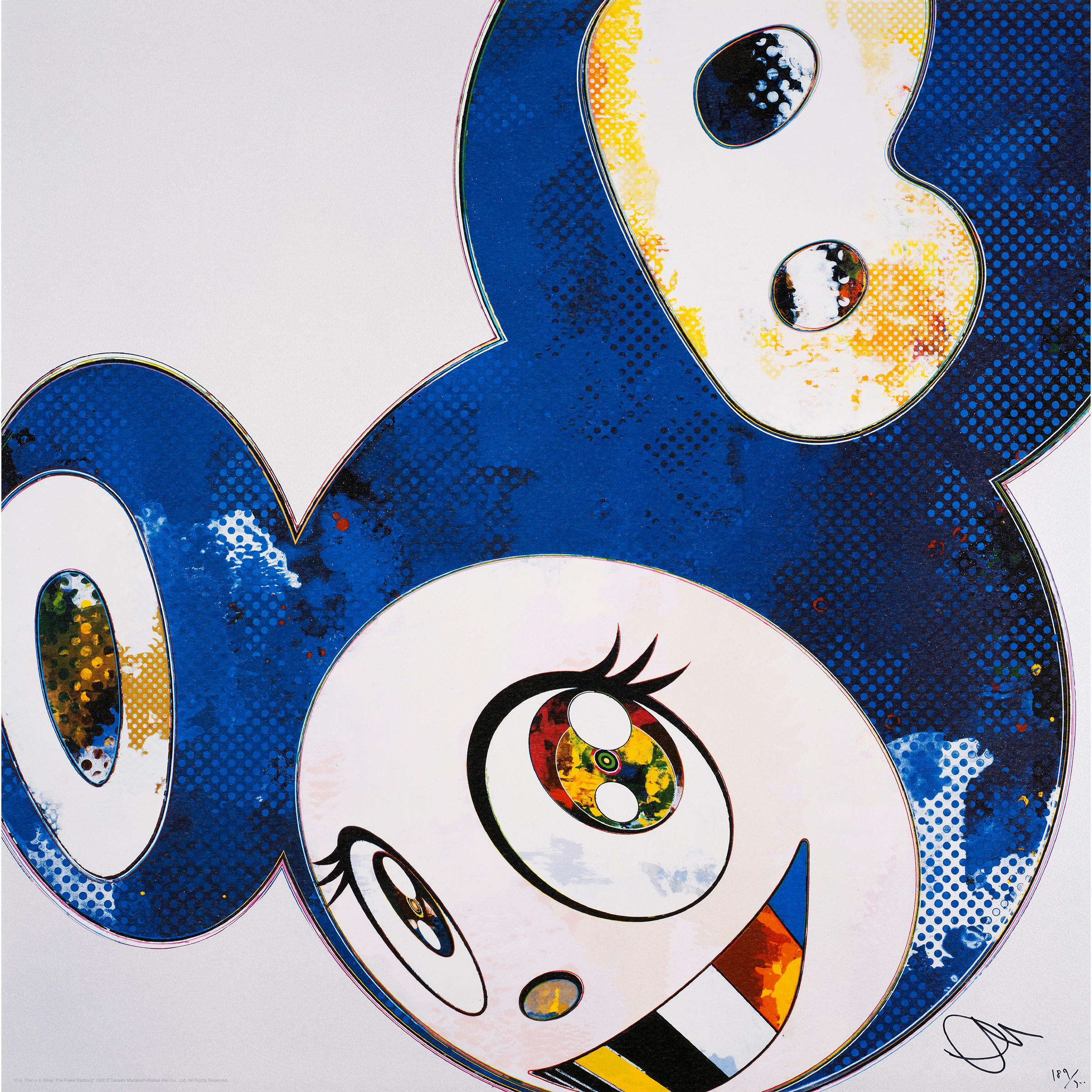 Takashi Murakami - And Then x 6 (Blue: The Polke Method)