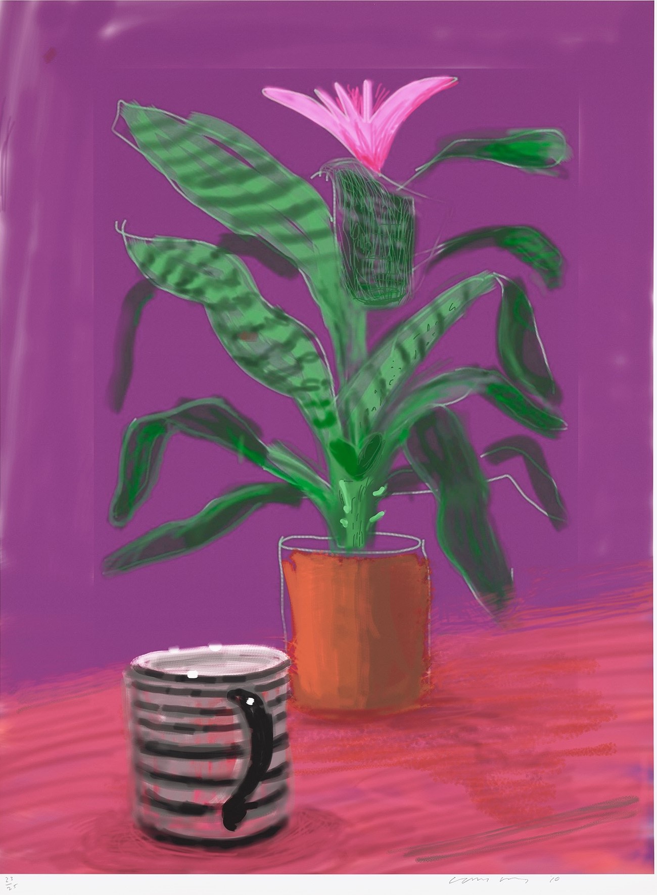 David Hockney - Untitled (224) (Striped Mug)