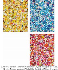 Takashi Murakami - 1. An Homage to IKB, 1957 E; 2. An Homage to IKB, 1957 F; 3. An Homage to Monopink, 1960 E