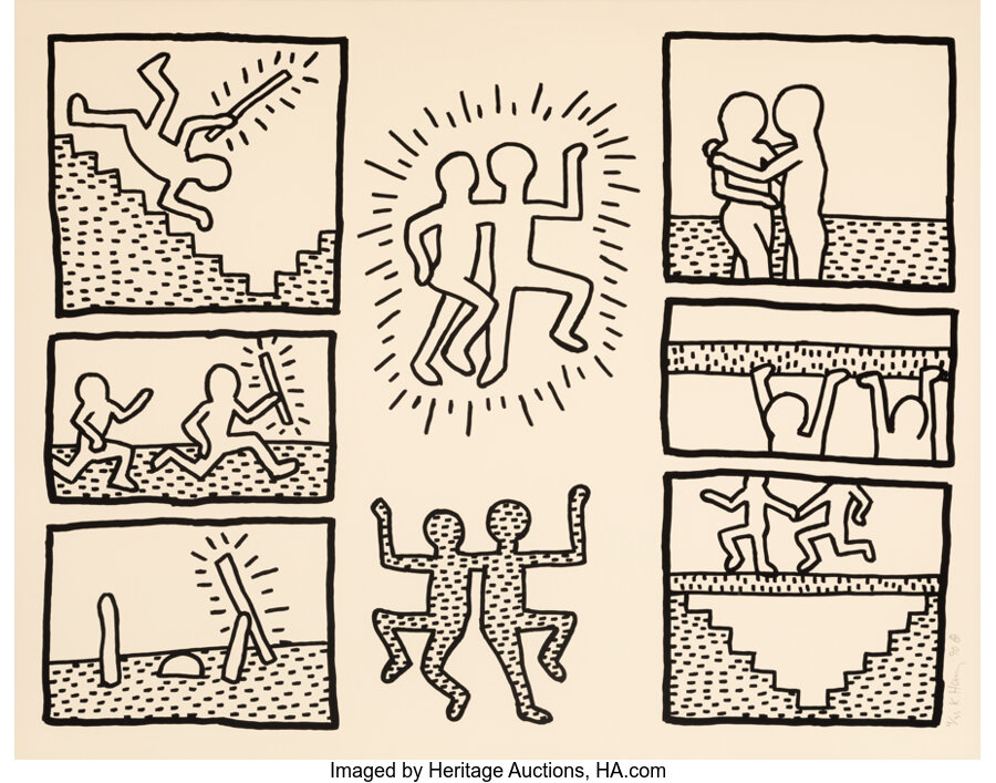 Keith Haring - Blueprint Drawing 6