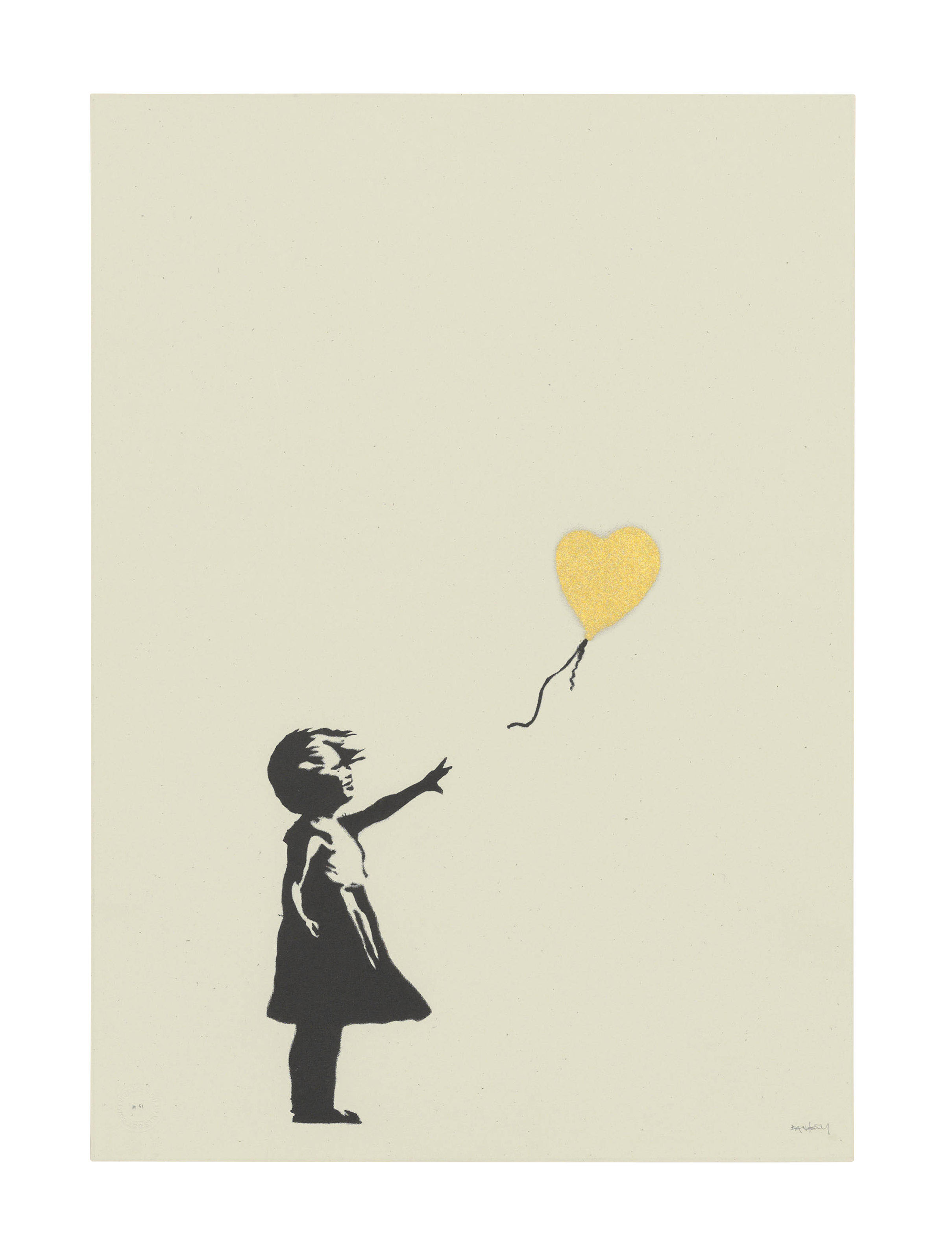 Banksy - Girl with Balloon - Colour AP (Gold)