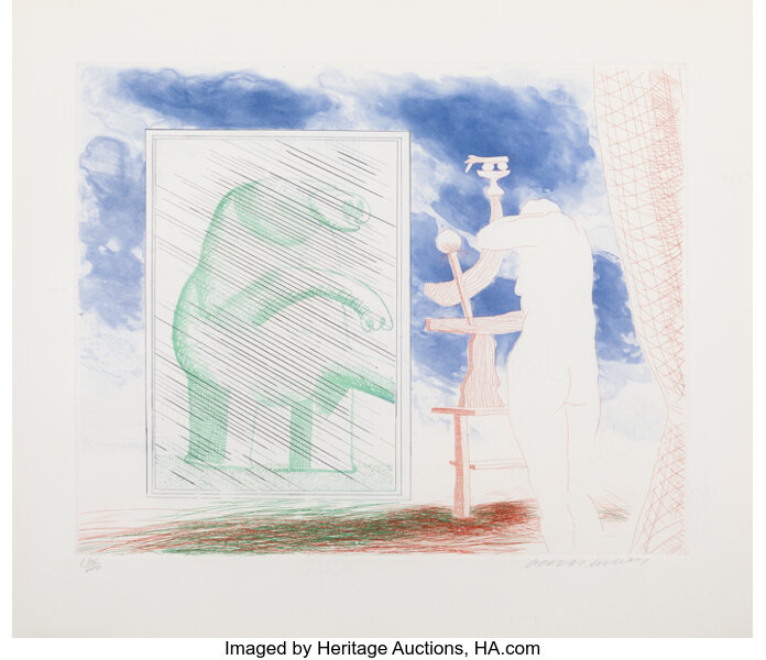 David Hockney - A Picture of Ourselves, from The Blue Guitar