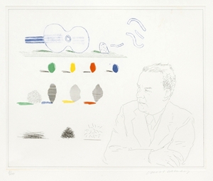 David Hockney - The Poet, Pl.13 from 'The Blue Guitar'