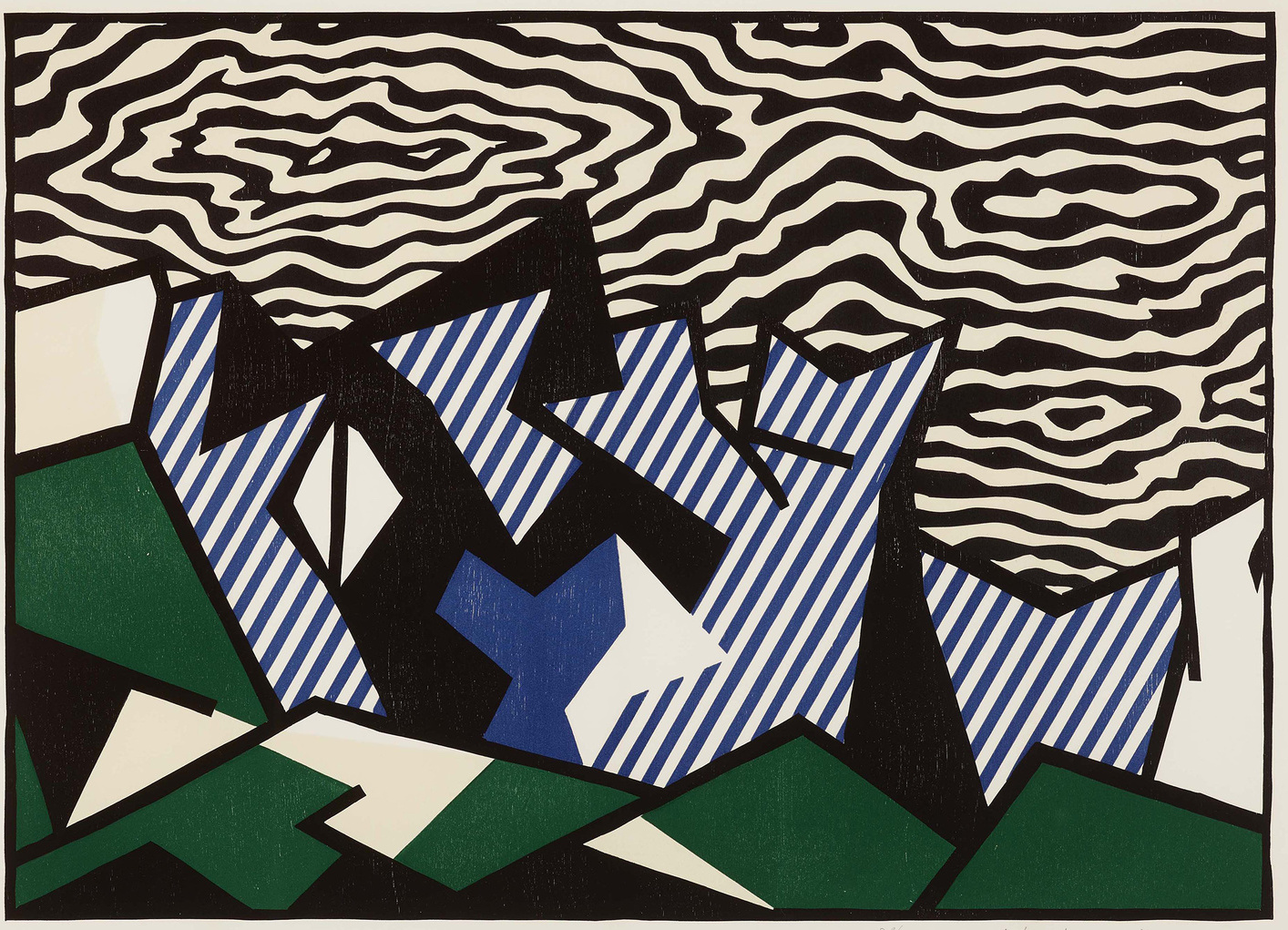 Roy Lichtenstein - Morton A. Mort (from the Expressionist Woodcuts series)