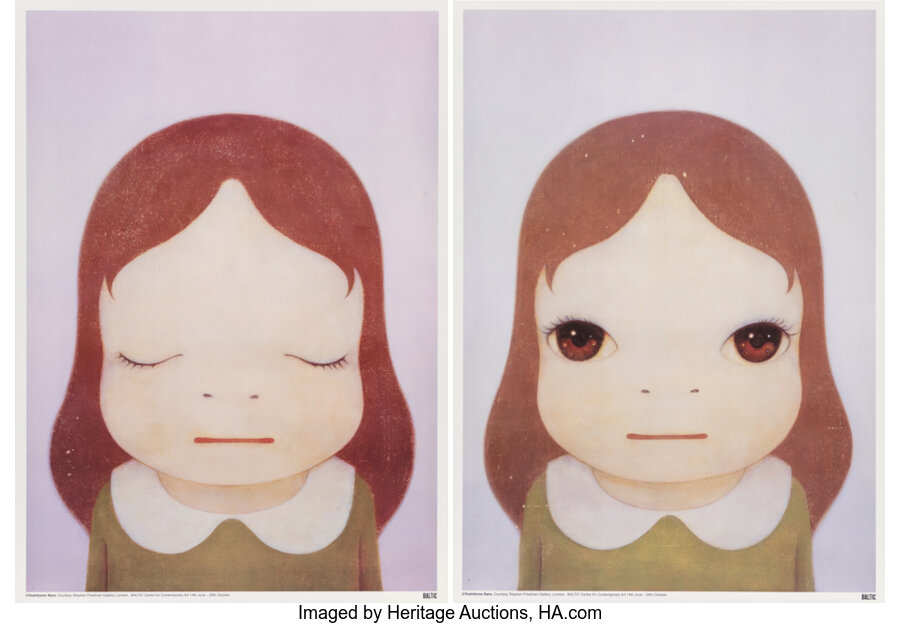Yoshitomo Nara - Cosmic Girl: Eyes Open, Eyes Shut (set of 2)