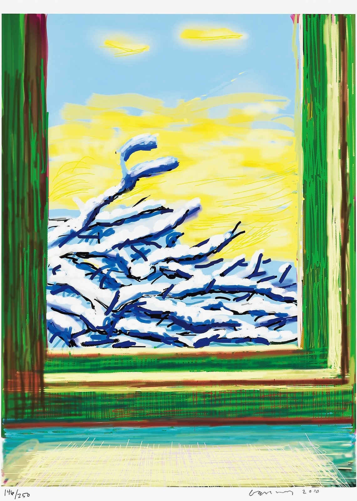 David Hockney - My Window Art Edition (No. 501–750) with a print of the iPad drawing No.610, 23rd December 2010