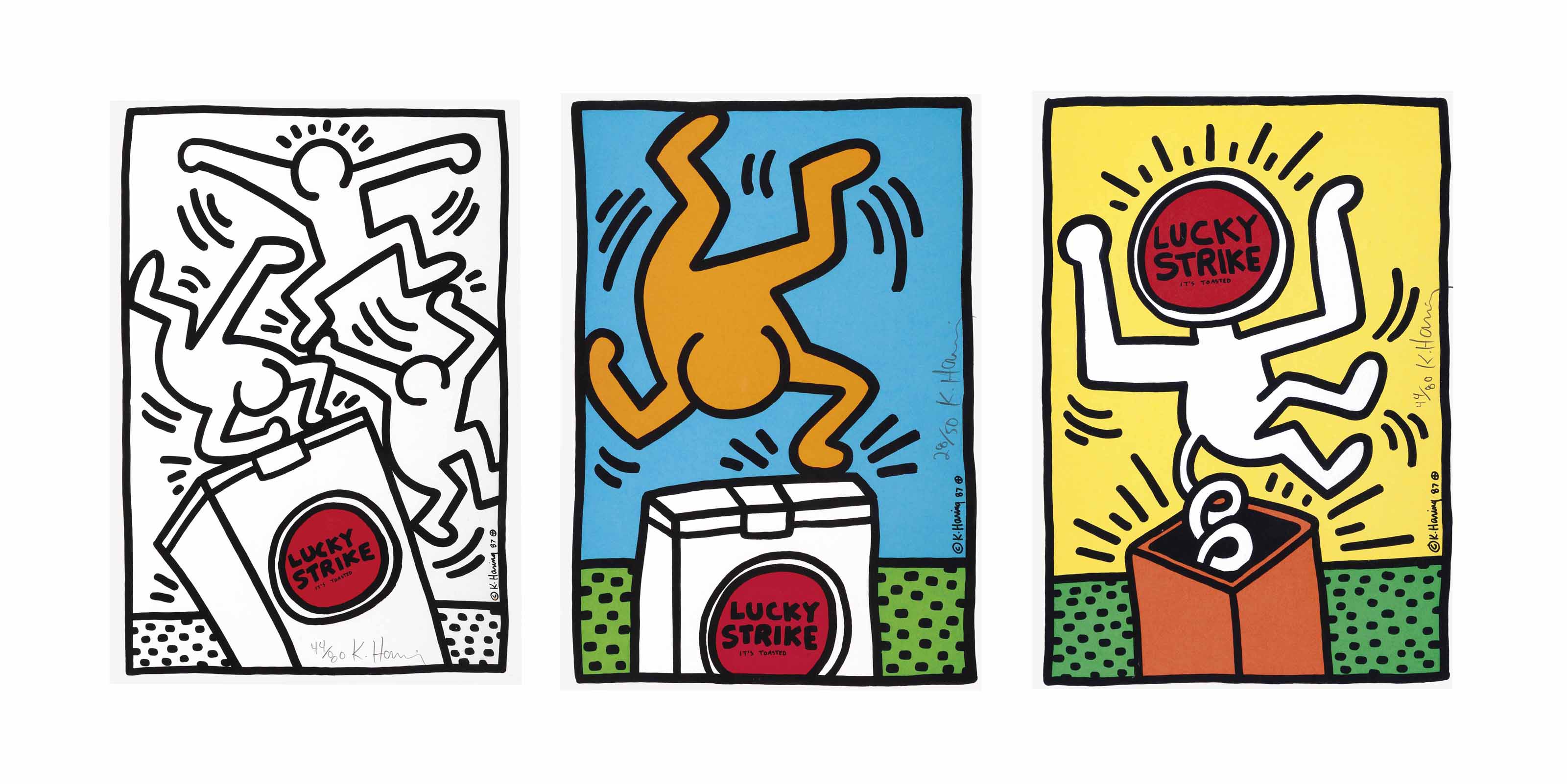 Keith Haring - Lucky Strike : three prints