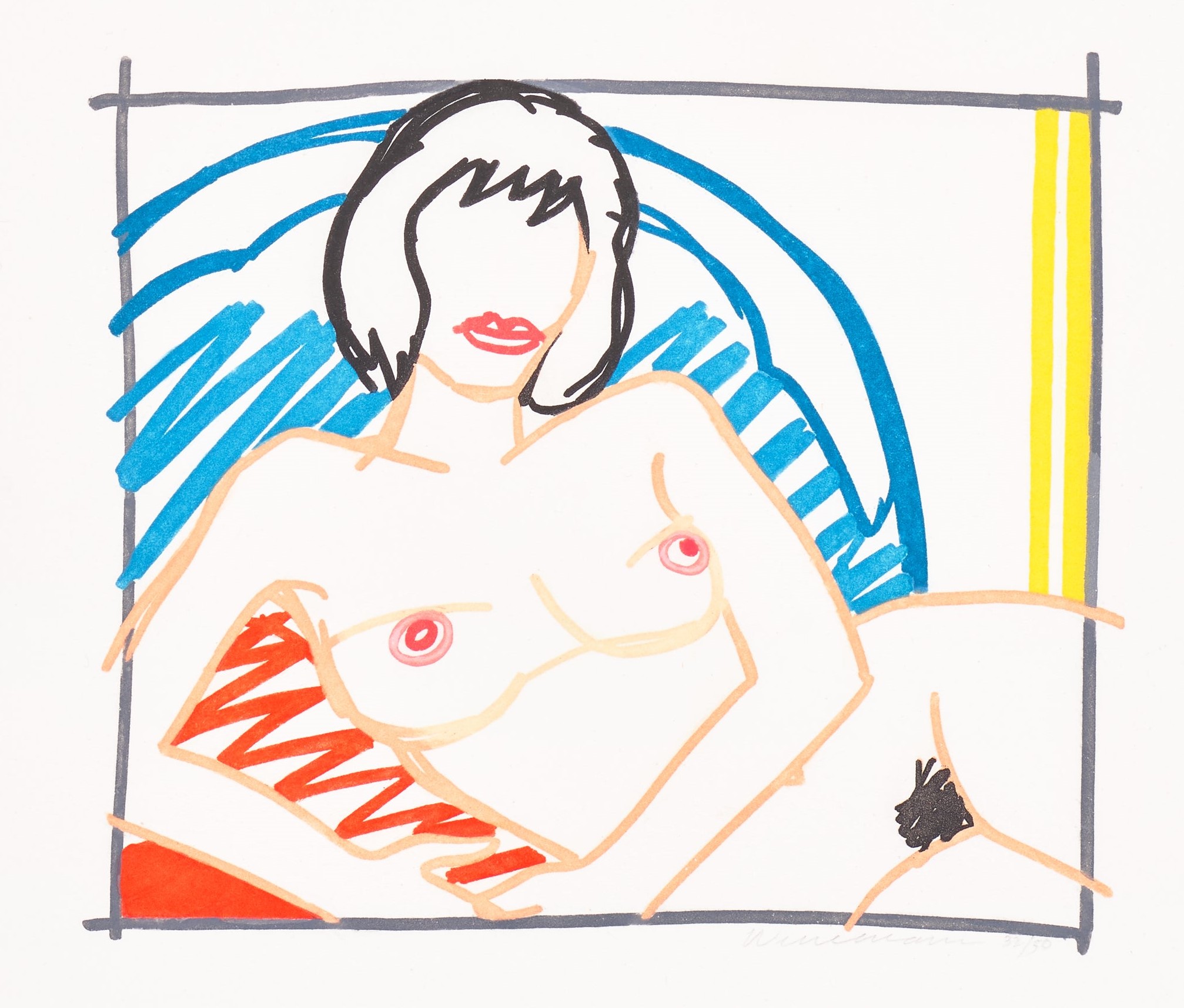 Tom Wesselmann - Monica Nude With Yellow Curtain (W.P.I. P91EA06)