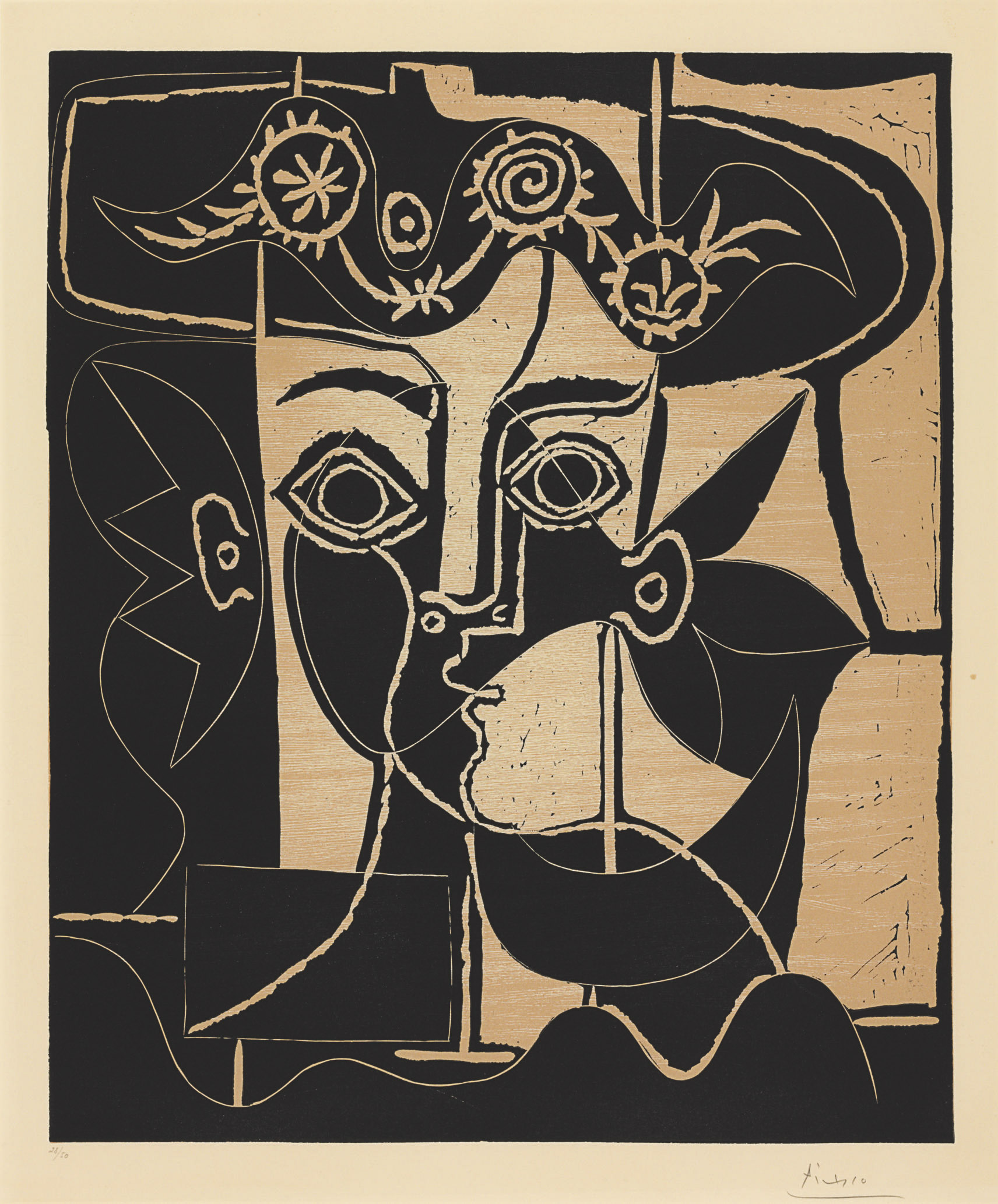 Pablo Picasso - Grande Tête de Femme au Chapeau orné